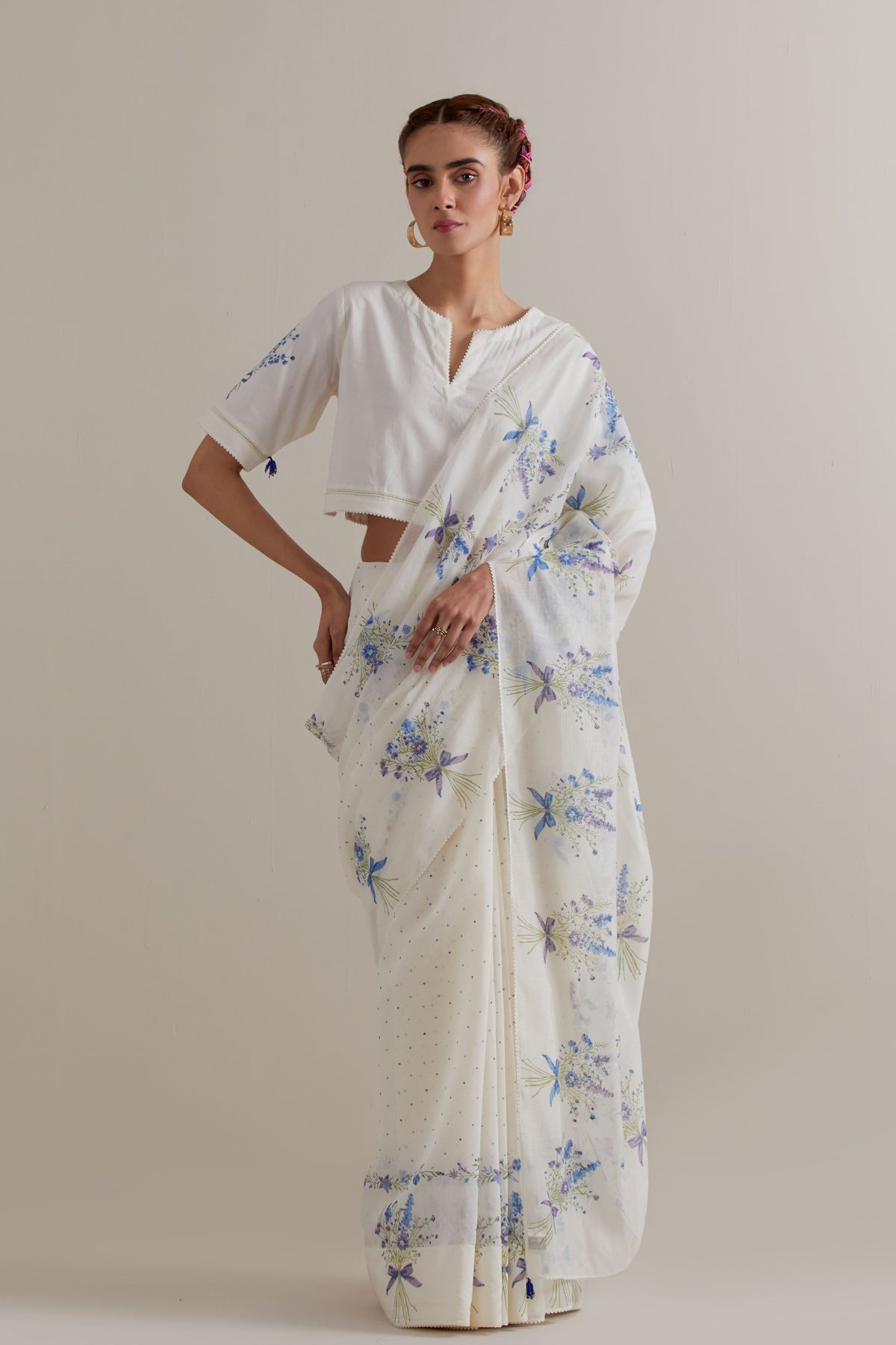 Polka Boota Saree Set