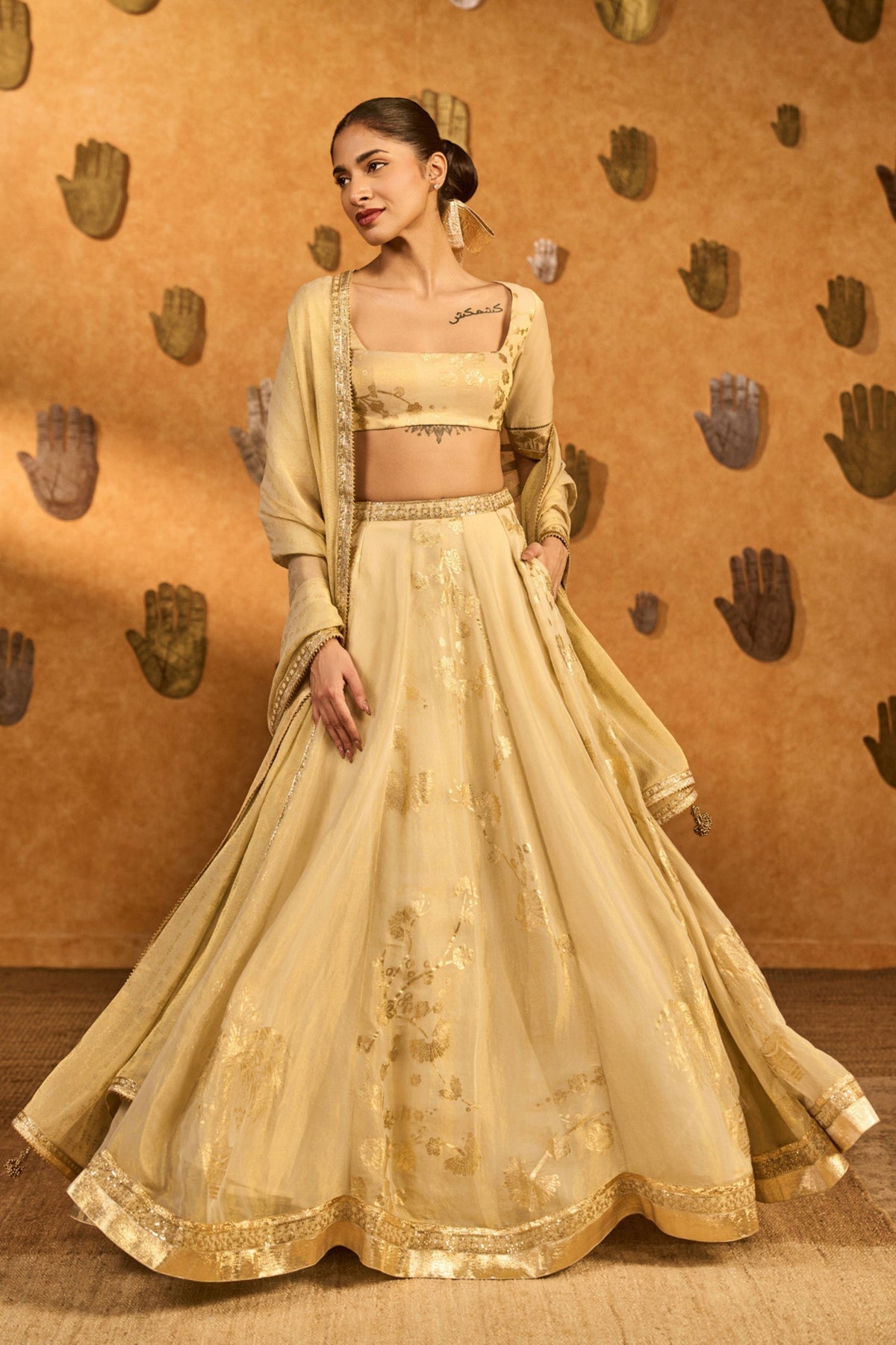 Ivory Sakura Lehenga Set
