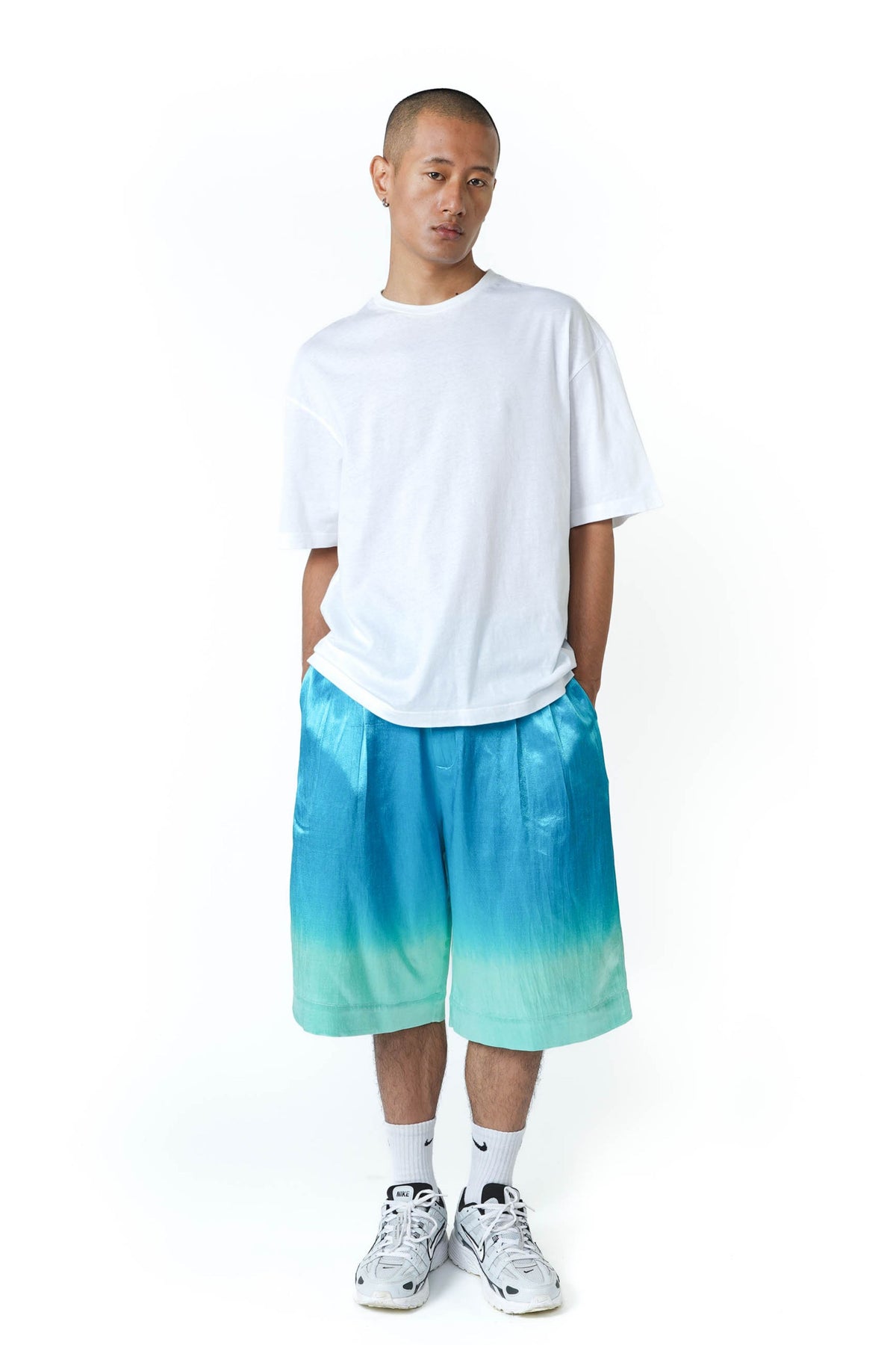 Icey Blue Silk Shorts