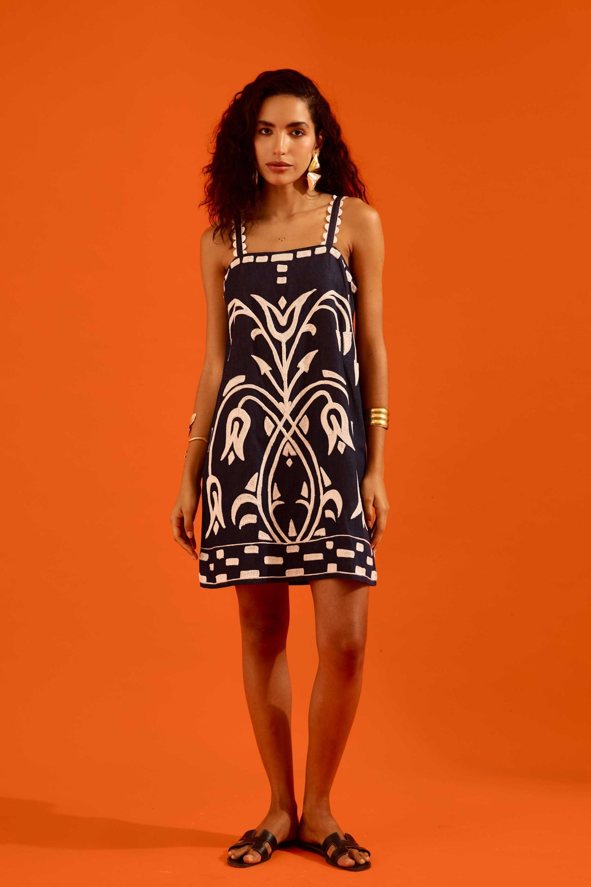Blue Strappy Shift Dress
