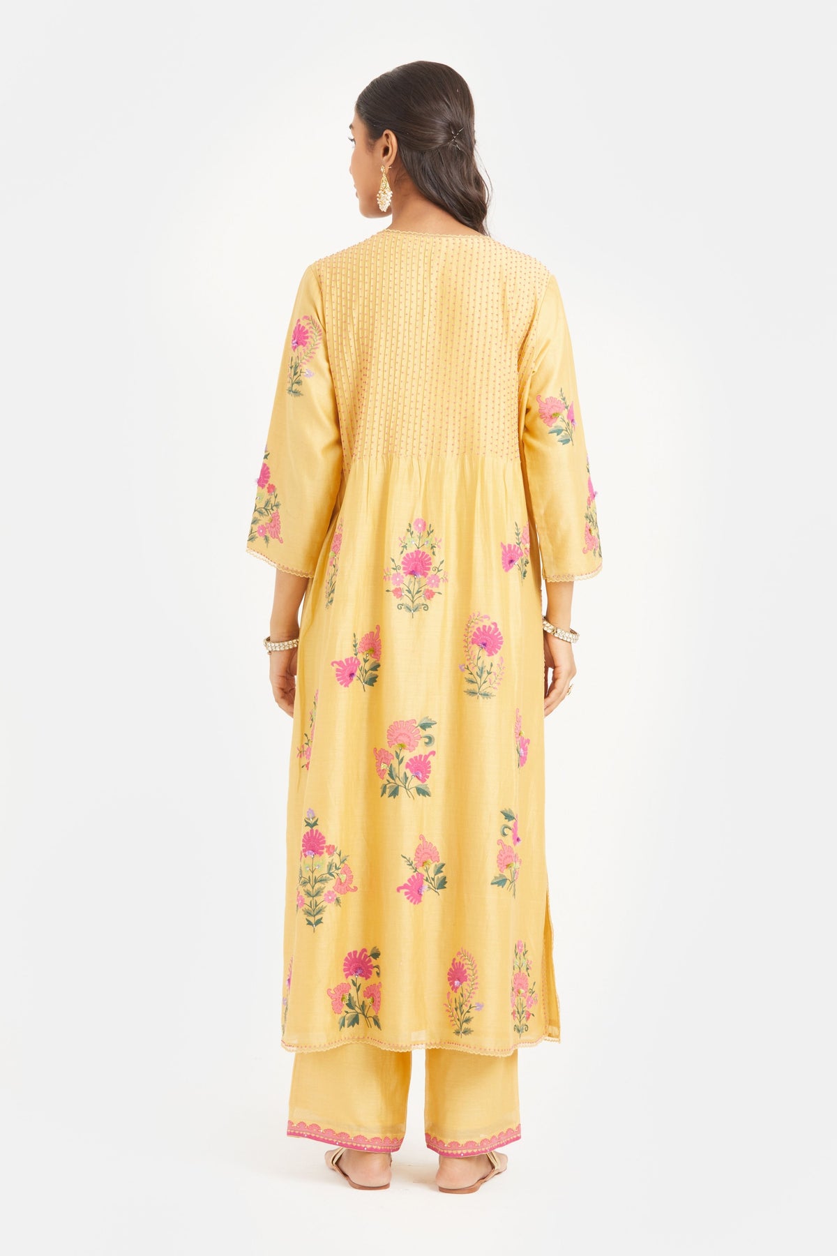 Chanderi Yellow Kurta Set
