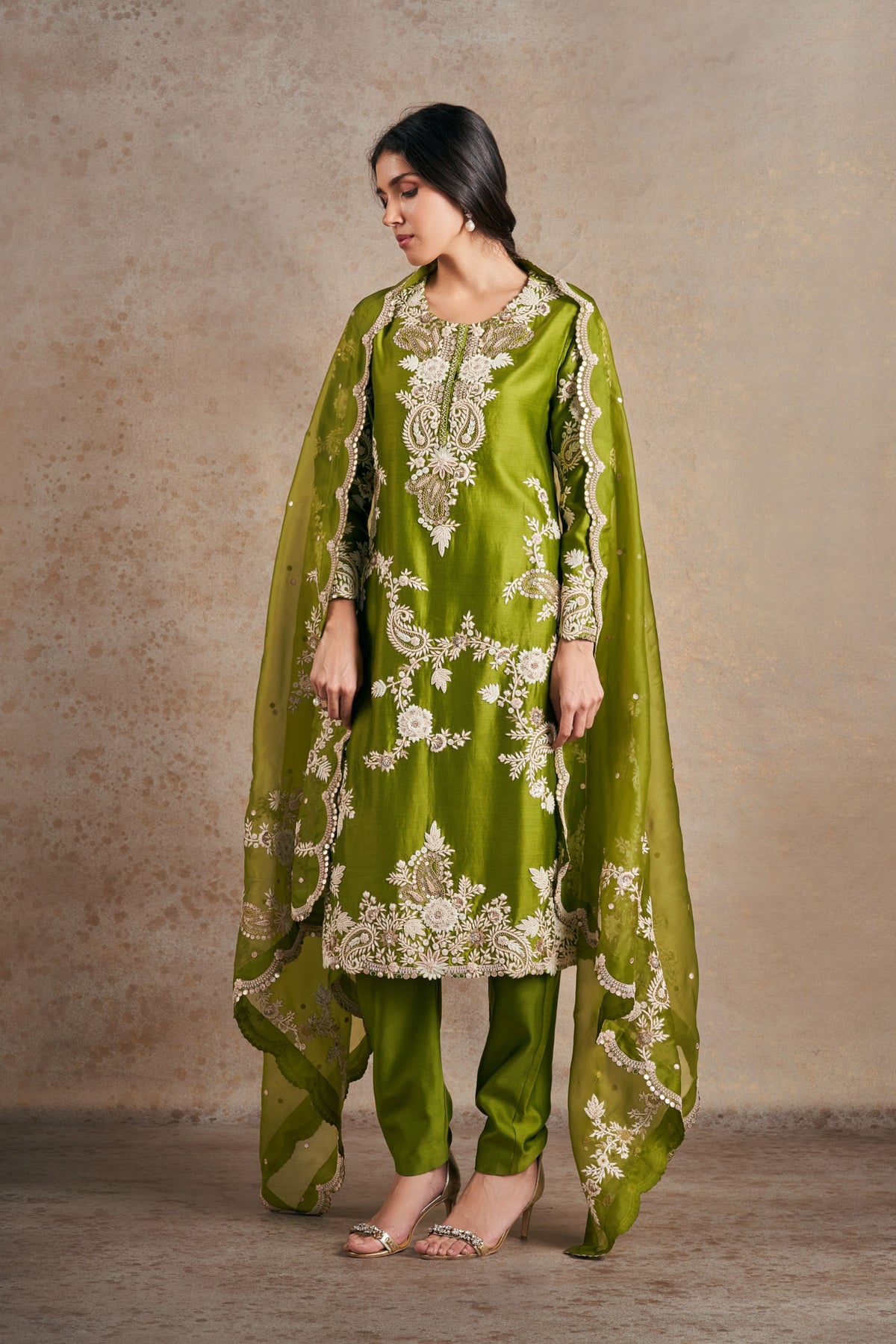 Chic Olive Green Kurta Set