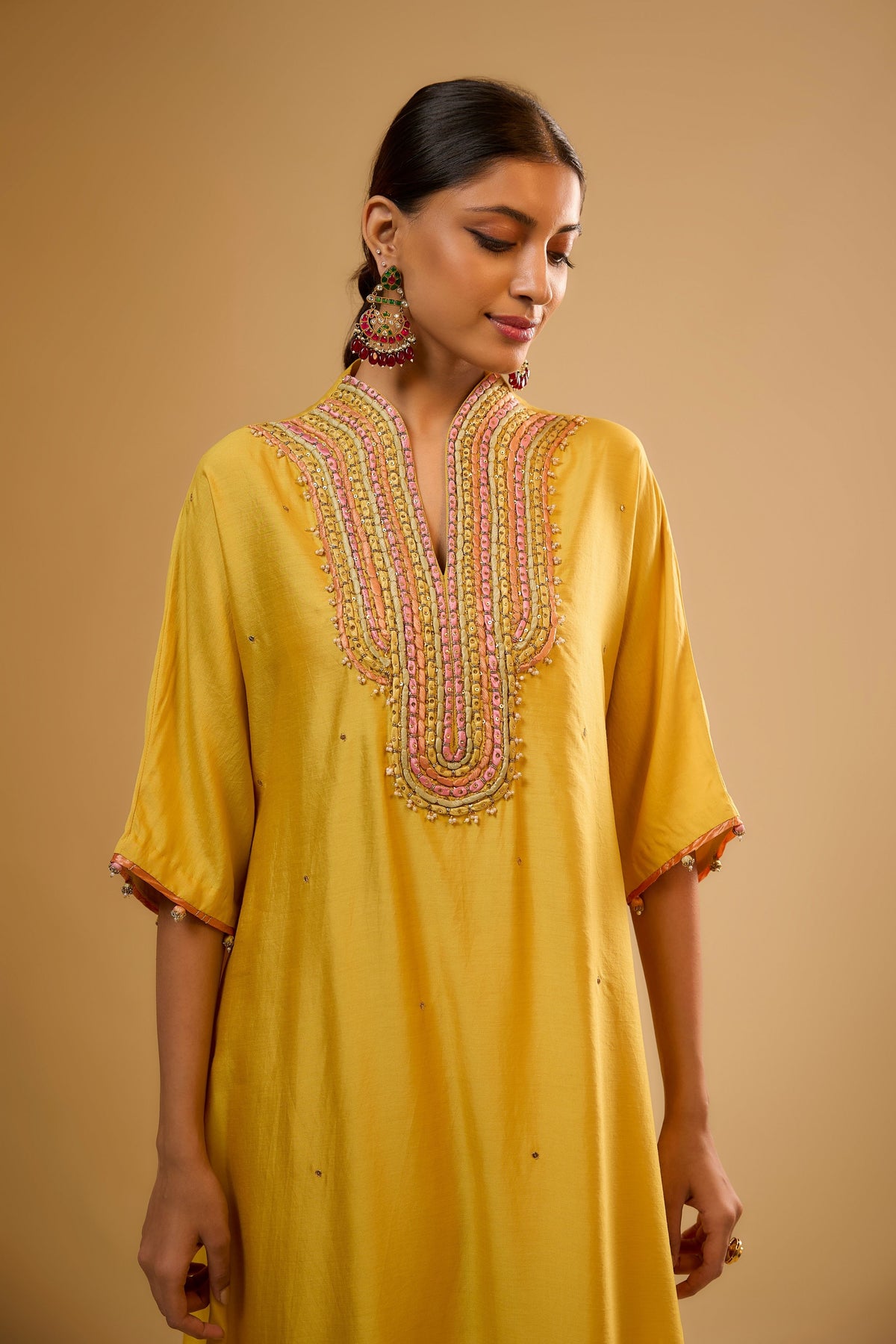 Dori Yoke Yellow Kurta Set