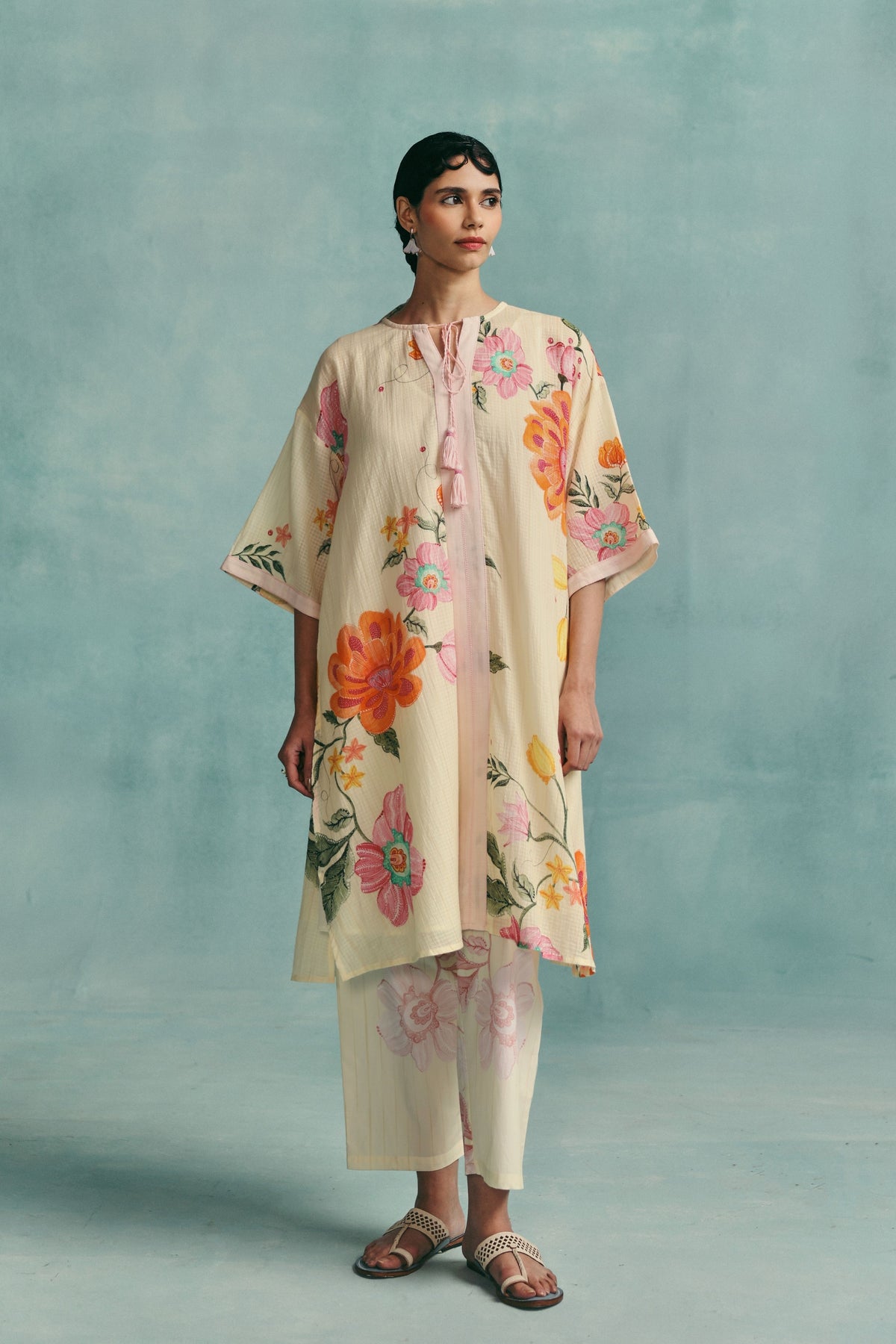 Dahlia Ecru Kaftan Set