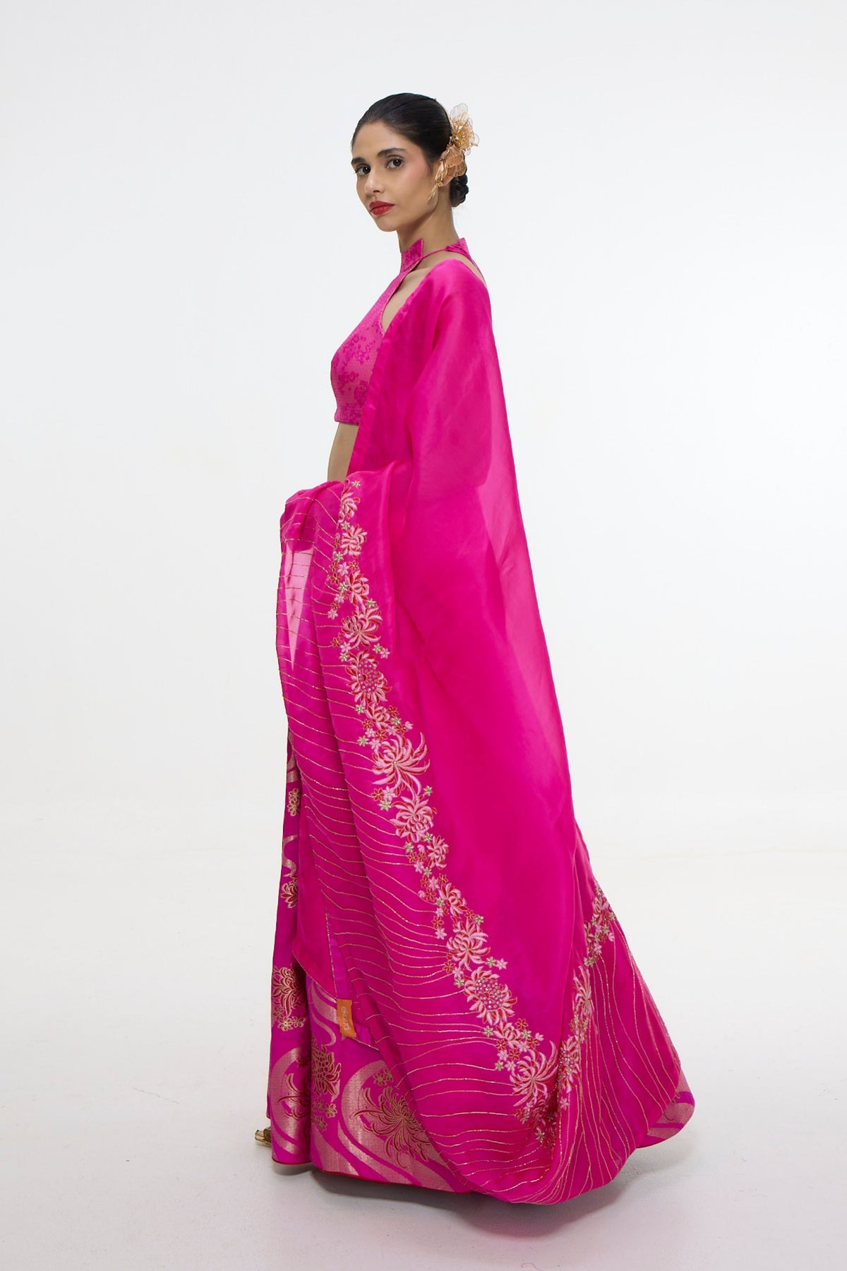 Handwoven Fuchsia Cutwork Lehenga Set