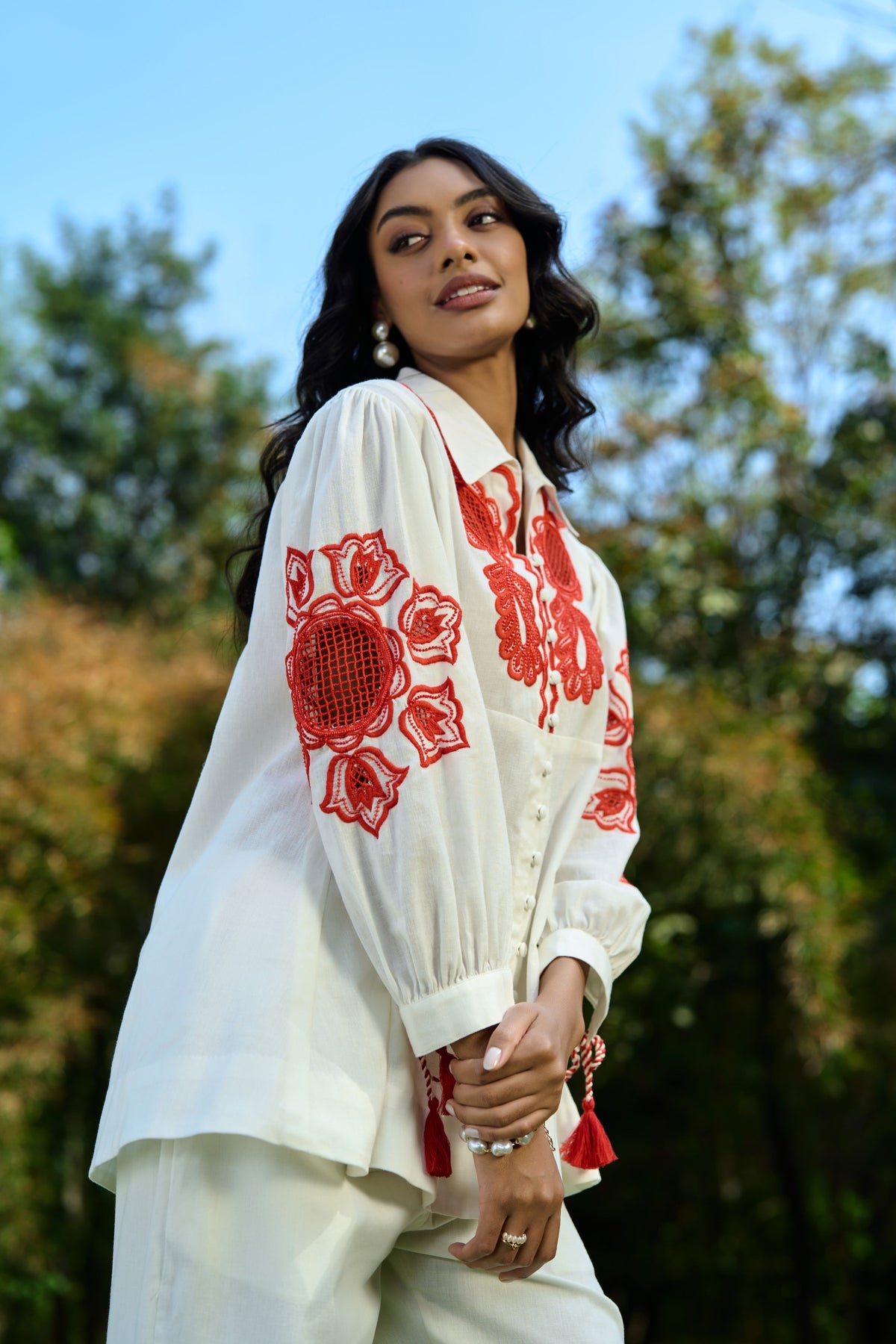 Alira Embroidered Shirt With Pants Set