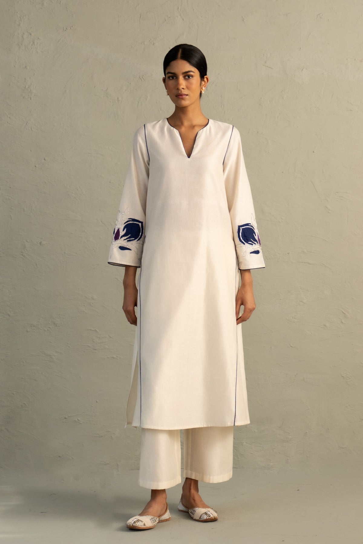 Blue Edit Lotus Kurta Set