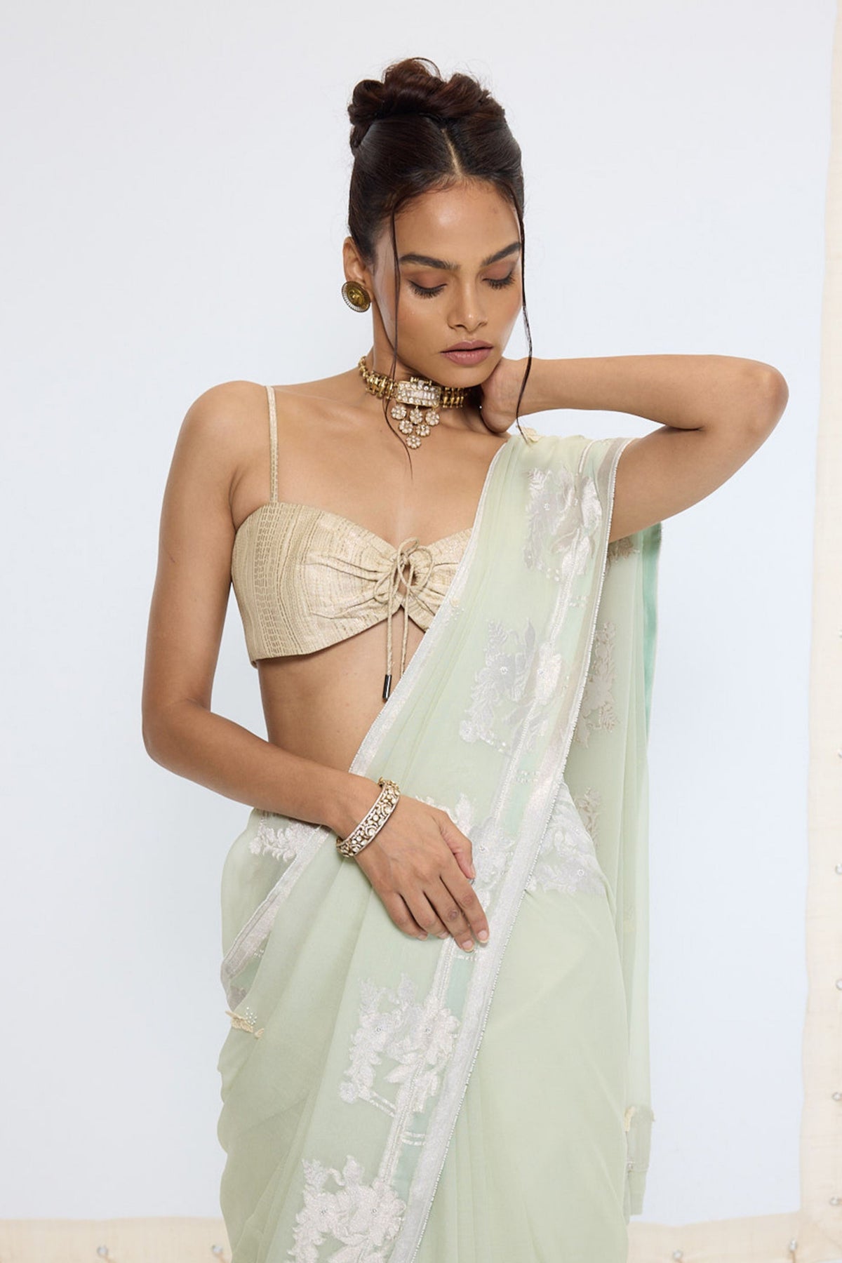 Handwoven Pastel Green Saree