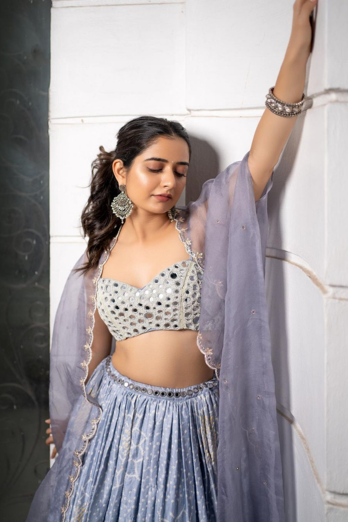 Ashika ranganath in Silver Bangle