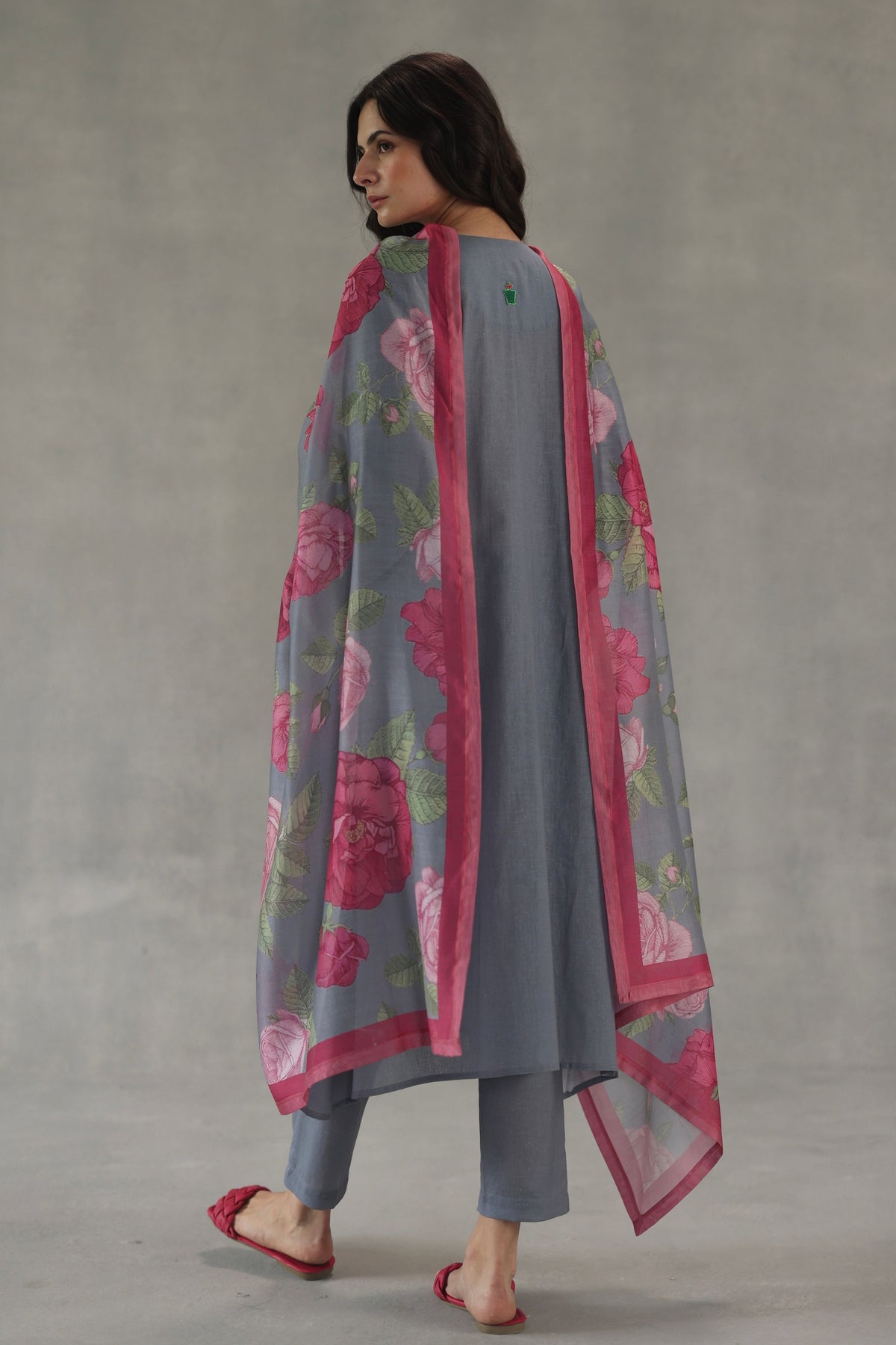 Grey Tuberose Kurta Set