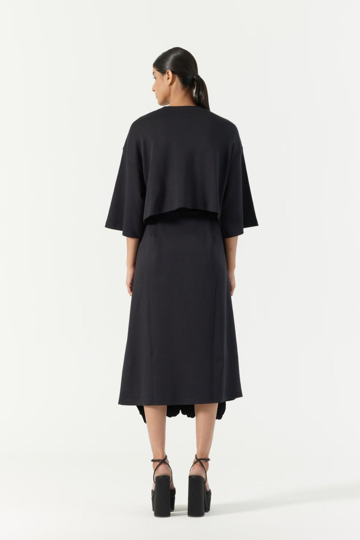 Pansy Black Embroidered Skirt