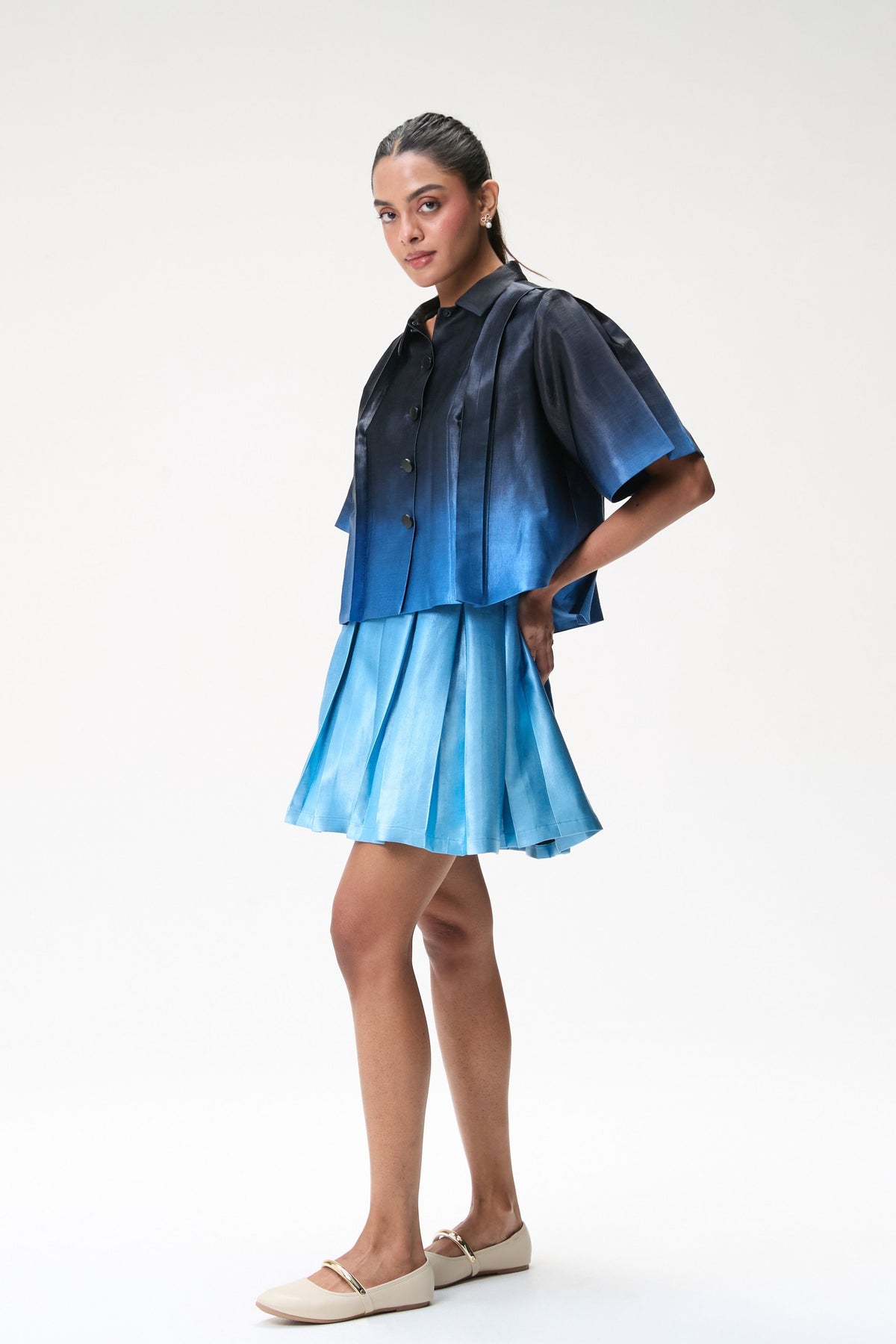 Midnight Blue Ombre Boxy Top