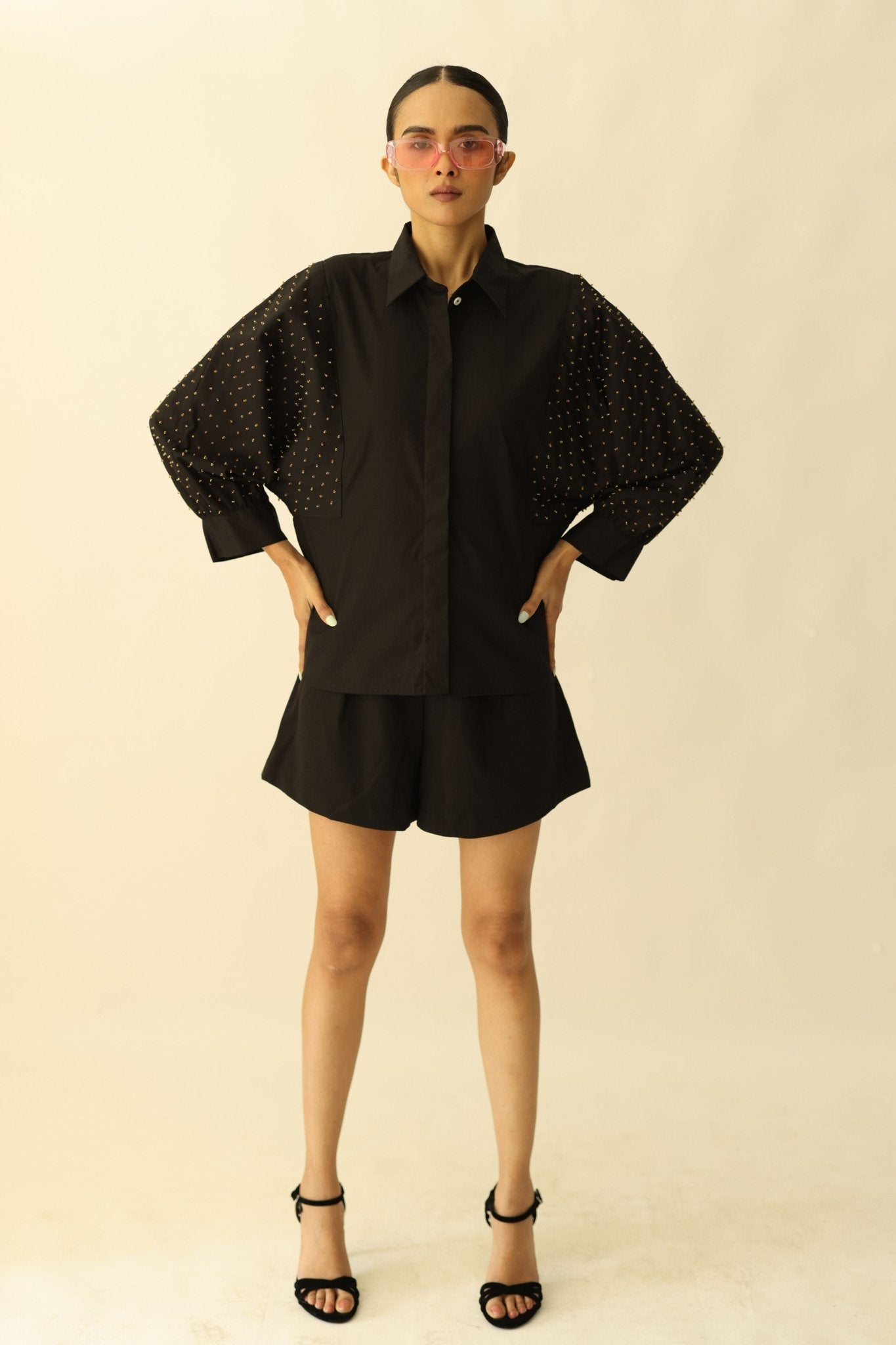 Black Gilded Shirt - Studio Moda - Elahe