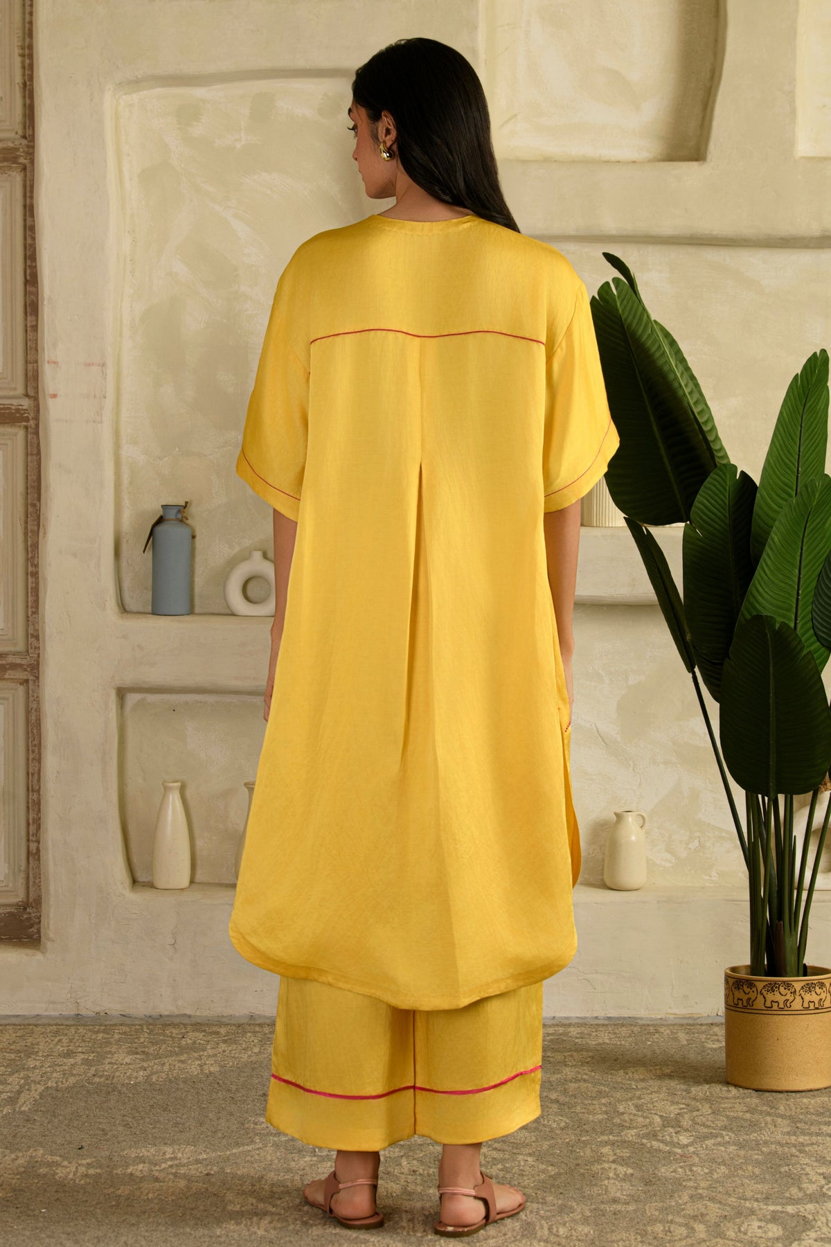 Rangrasiya Long Co-ord Set in Surajmukhi Yellow