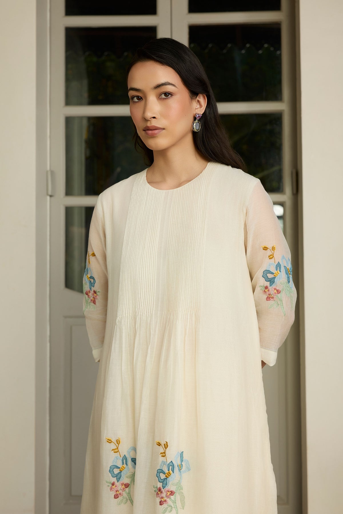 Ivory Pintuck Kurta Set
