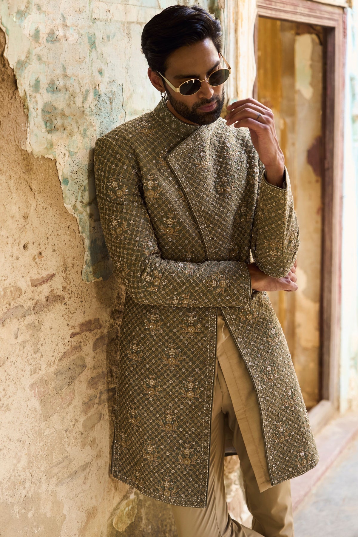 Mint Green Sherwani Set