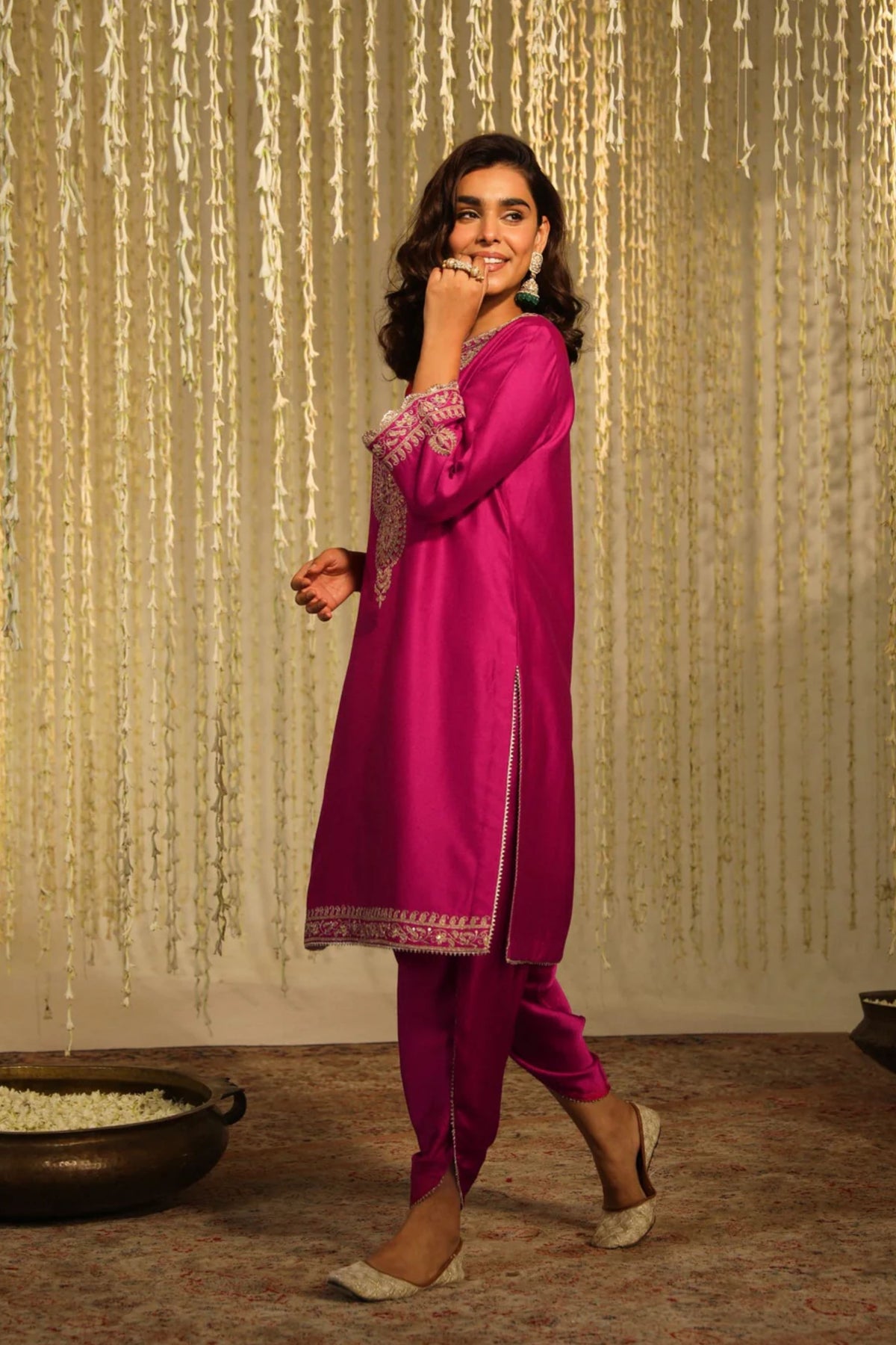 Enisa Hotpink Kurta Set