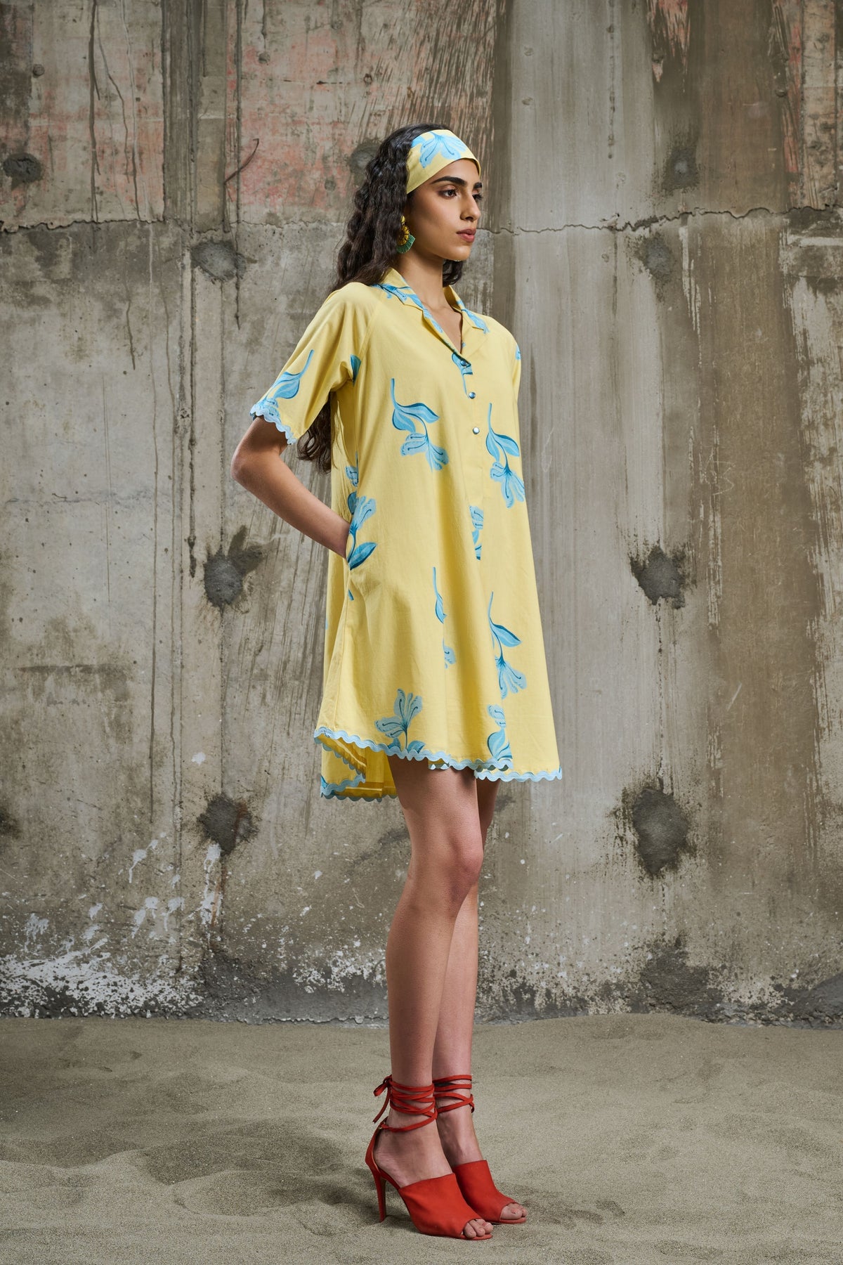 Sunlit Bloom Shirt Dress