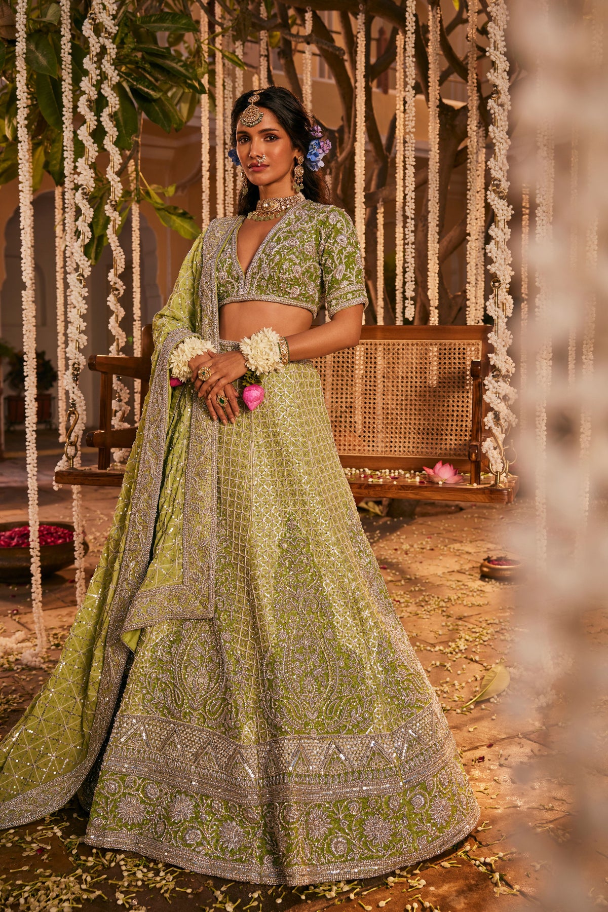 Green Dilkash Lehenga Set