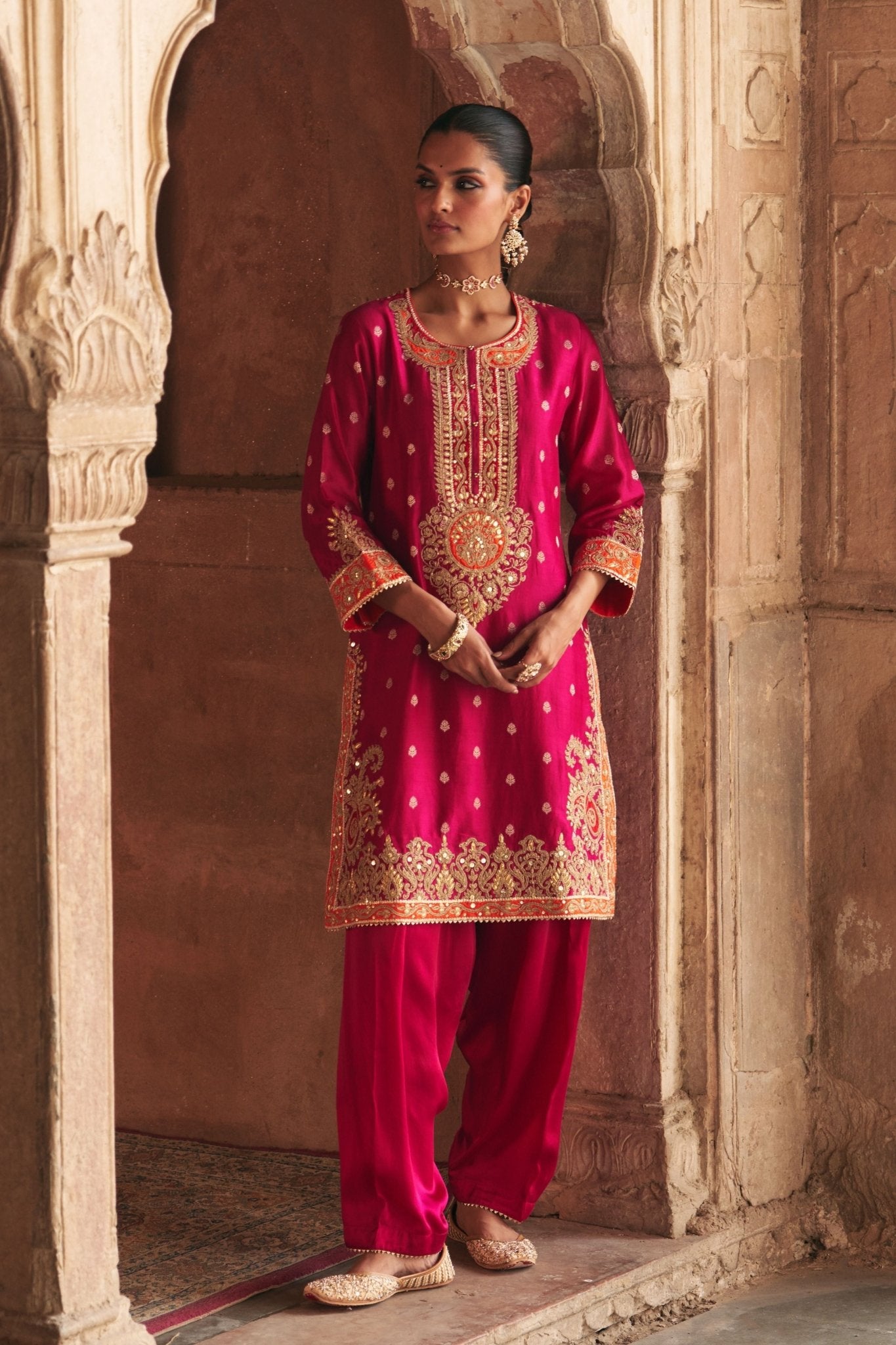 Anila Pink Kurta With Salwar - Sheetal Batra - Elahe