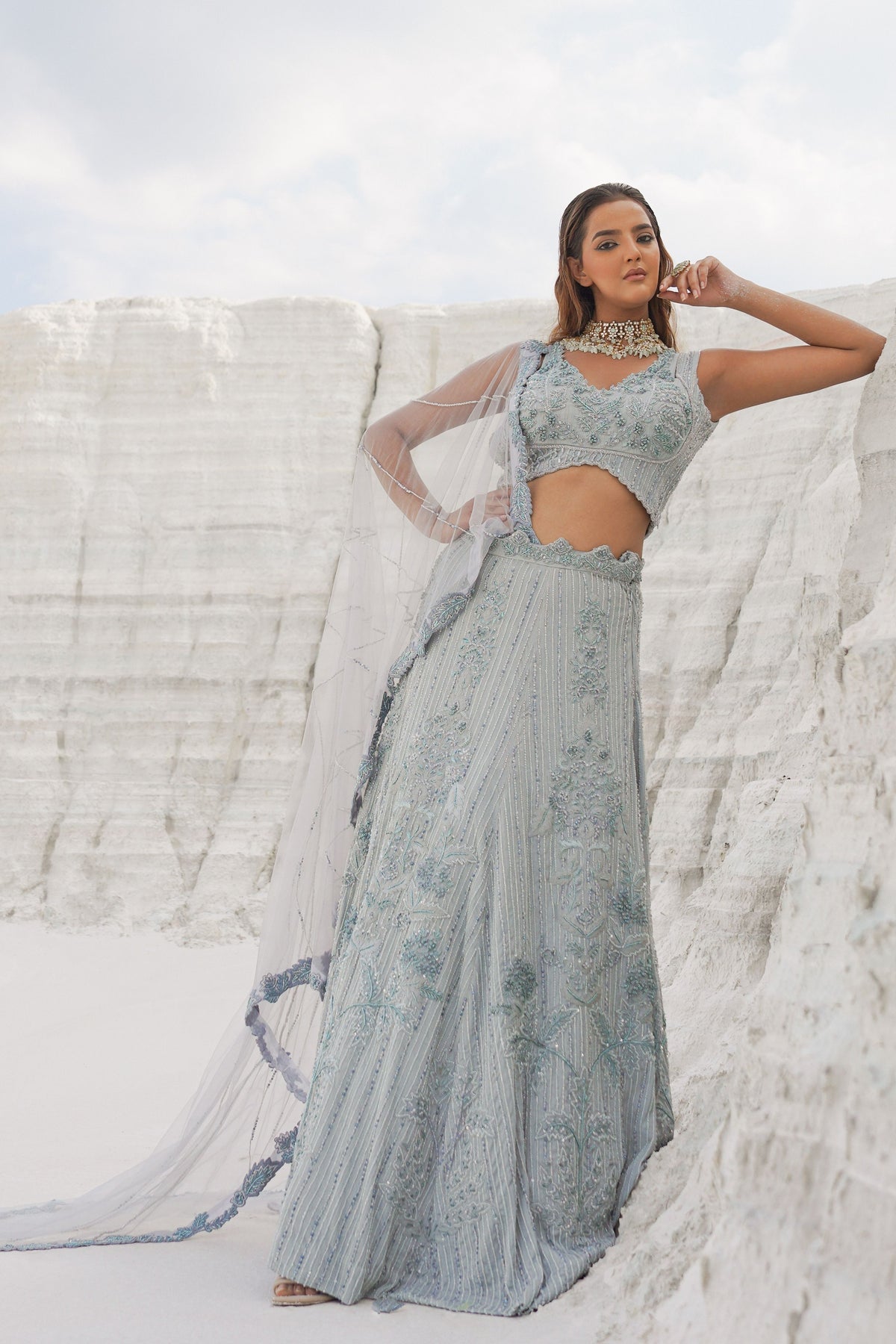 Light Blue Lehenga Set