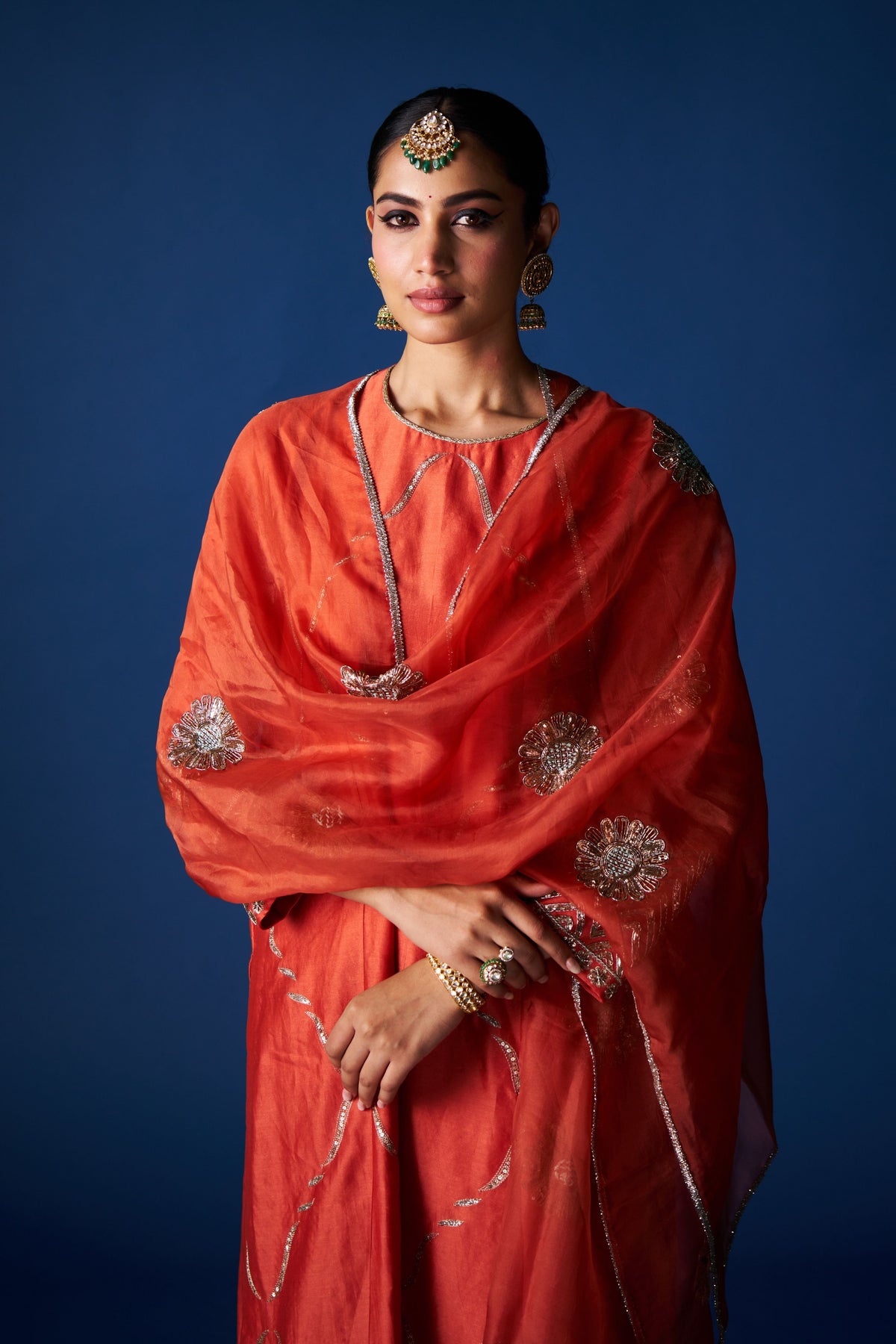 Rust Chandani Anarkali Set