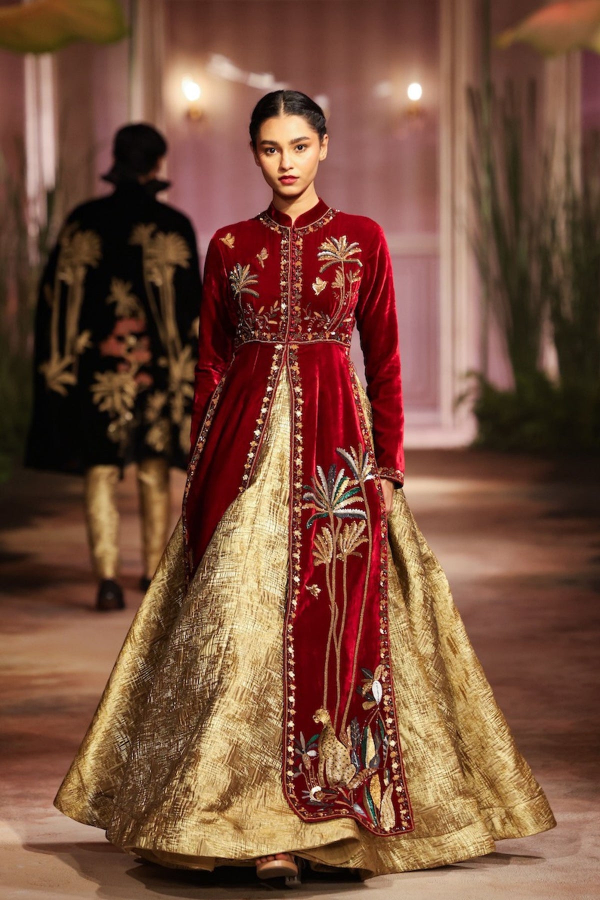 Wine Split Anarkali