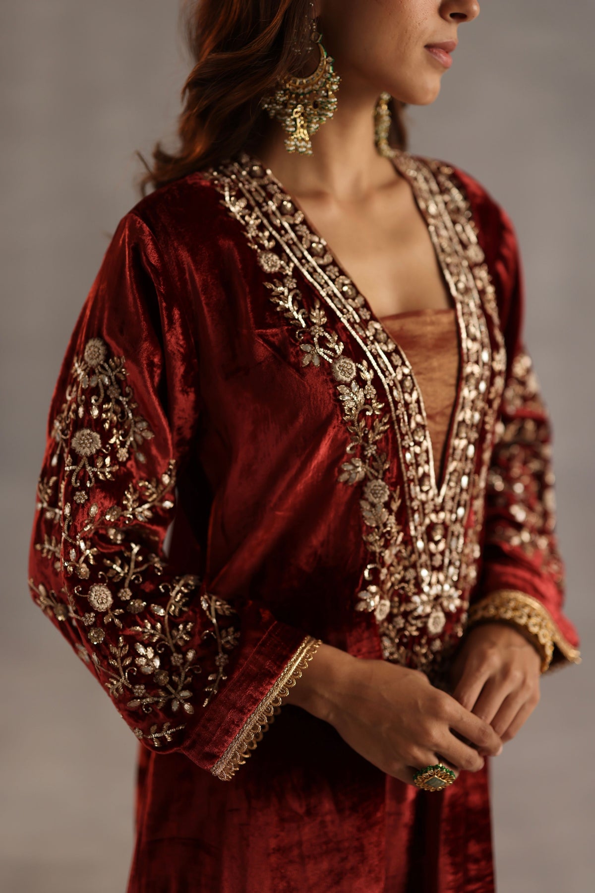 Minar Garnet Kurta Set