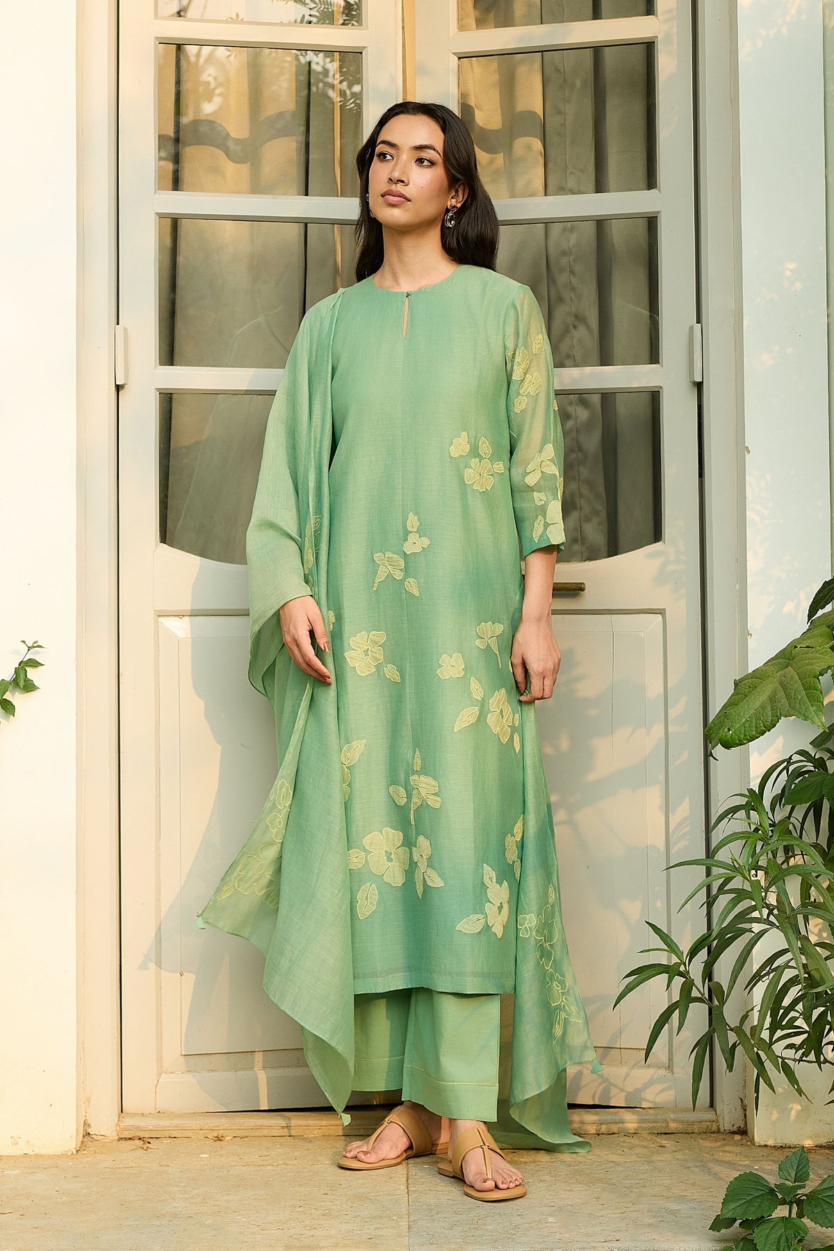 Verdant Applique Kurta Set
