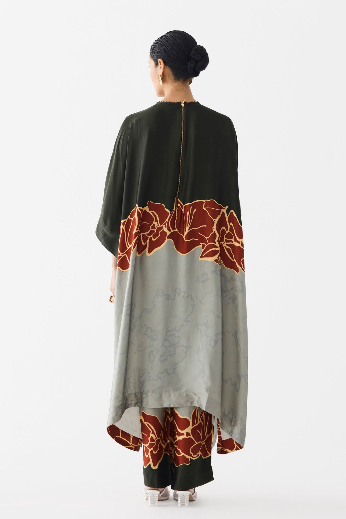 Red Alba Kimono Kurta and Pants