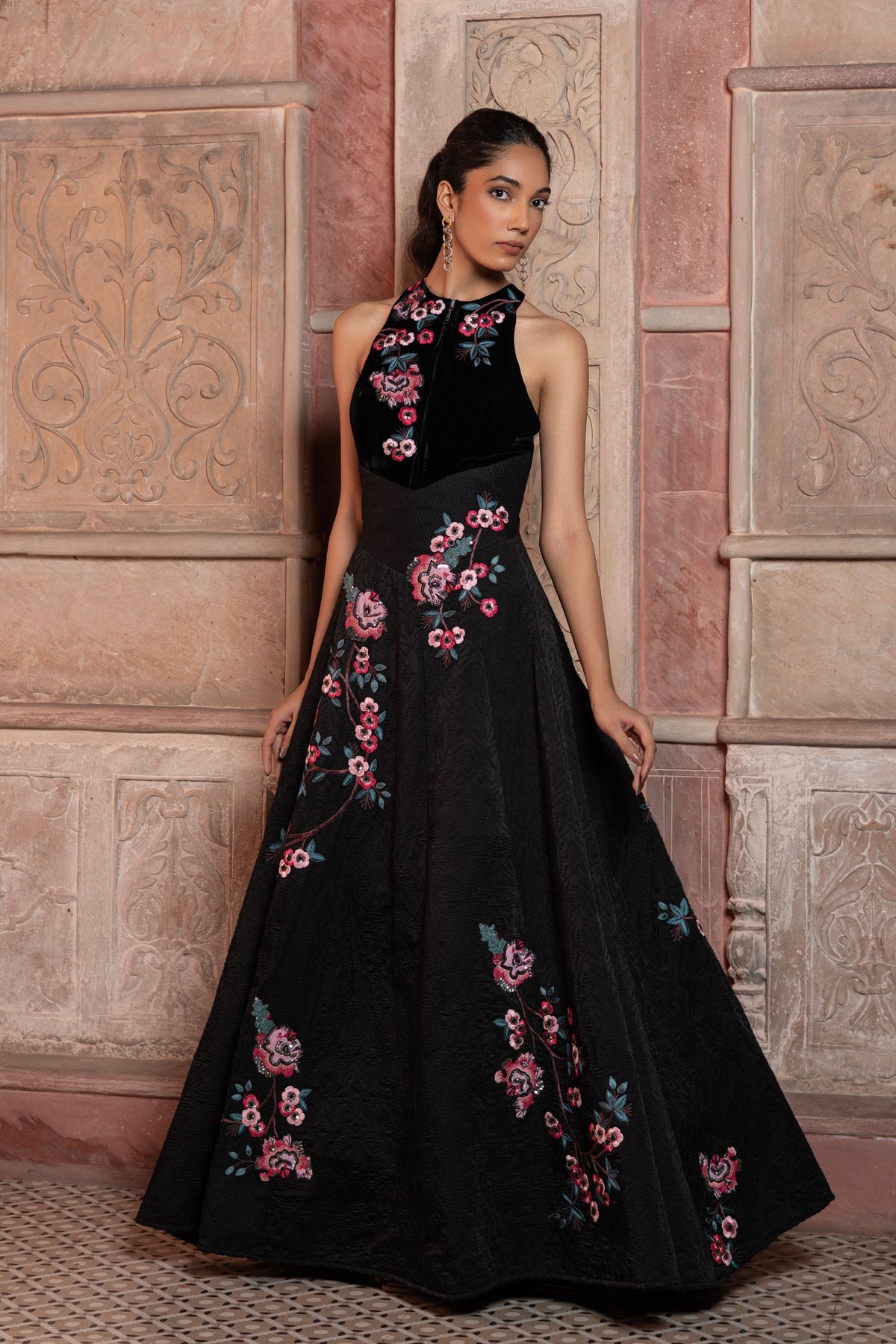 Black Satin Maxi Dress