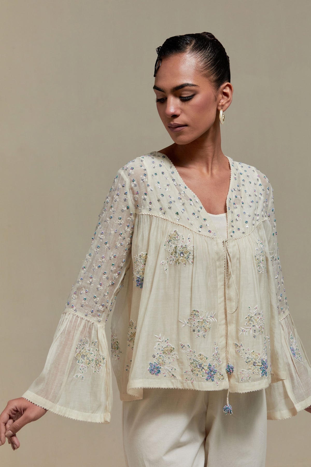 Blue Chanderi Top