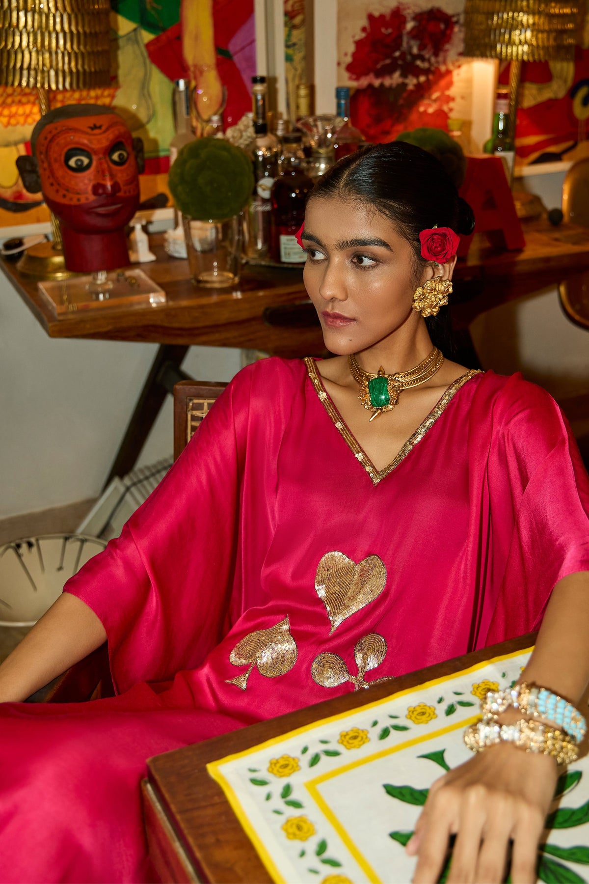 Ace of Spades Pink Kaftan