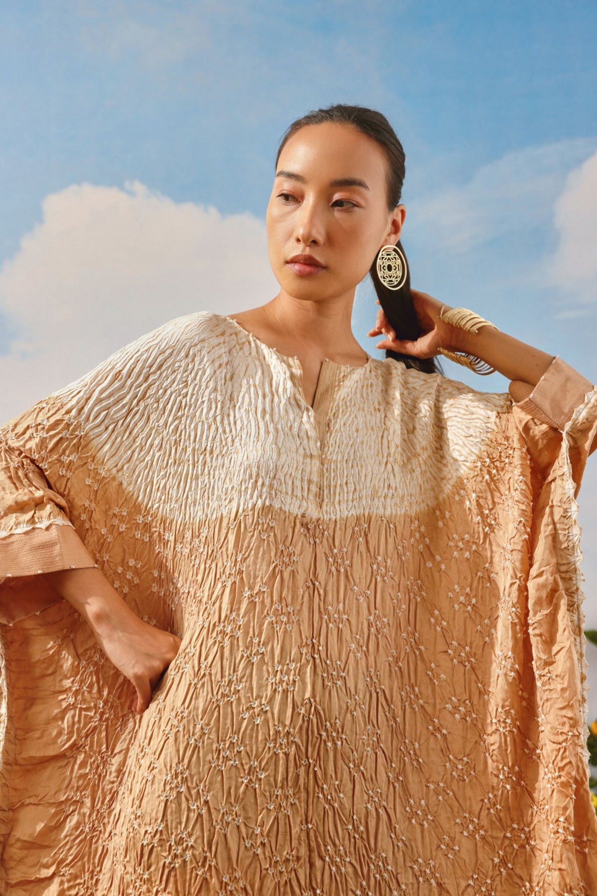 Golden Bandhani Dress