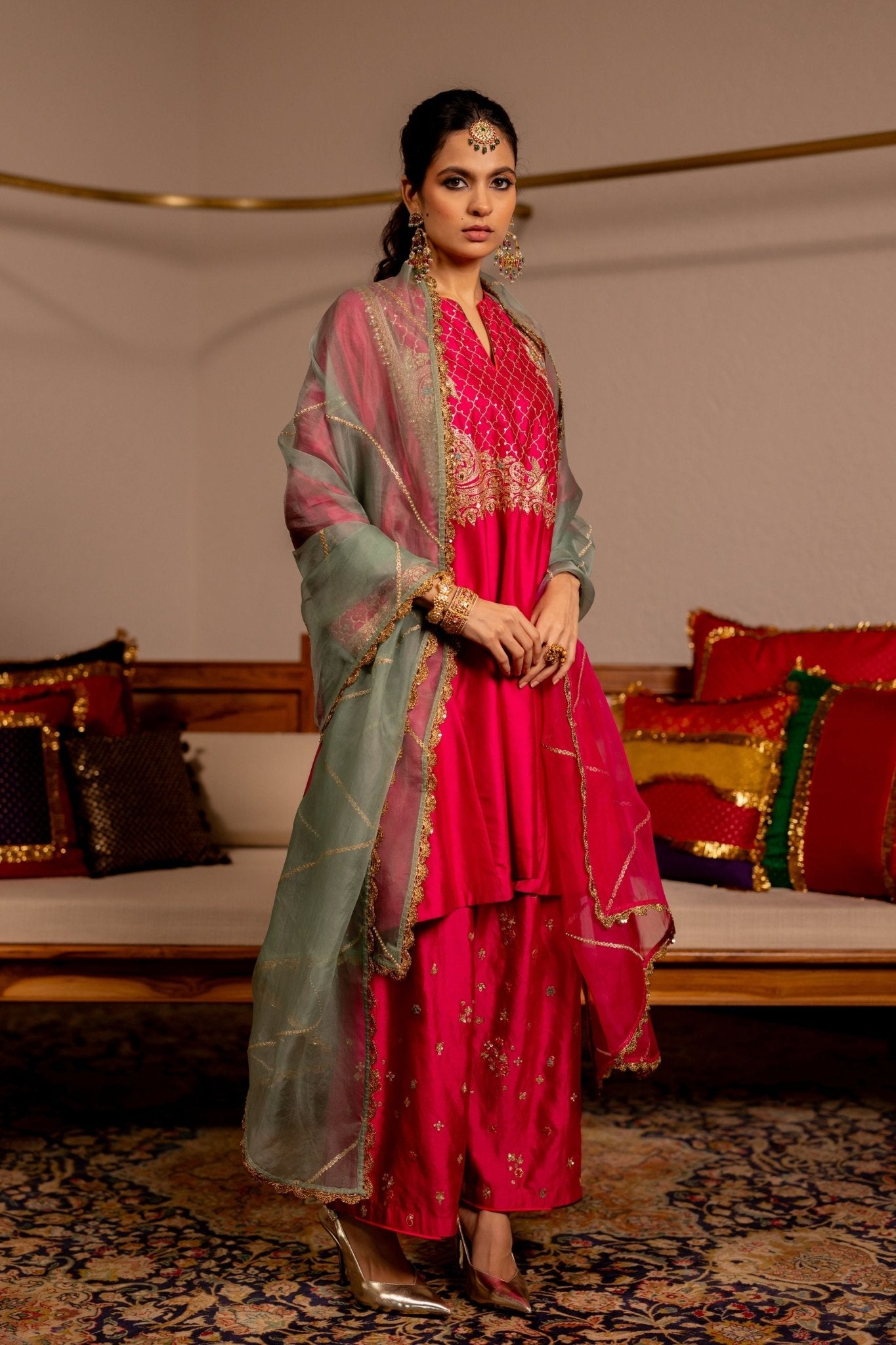 Mrigya Pink Kurta Set - Pooja & Keyur - Elahe