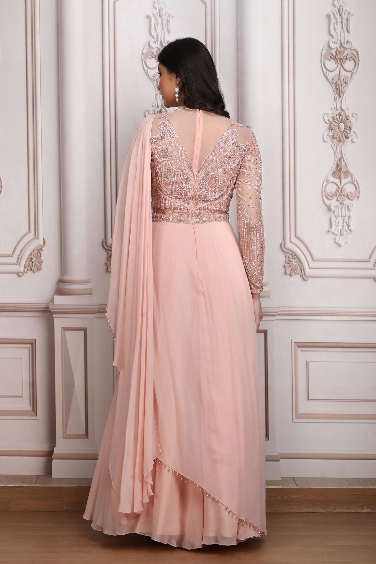 Blush Pink Saree Gown