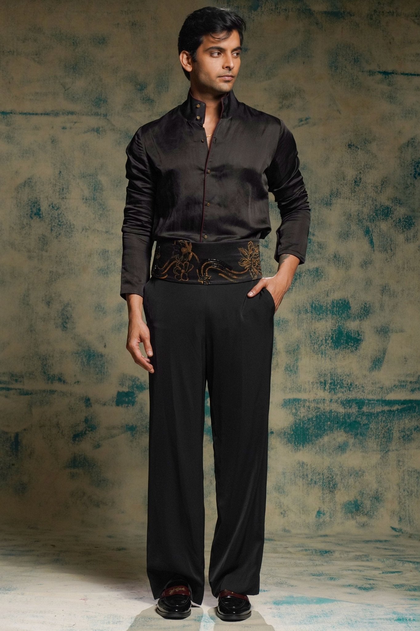 Classic Black Shirt Set - Jatin Malik - Elahe