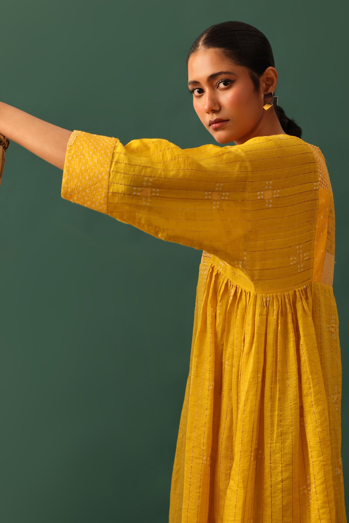Yellow Chanderi Kurta Set