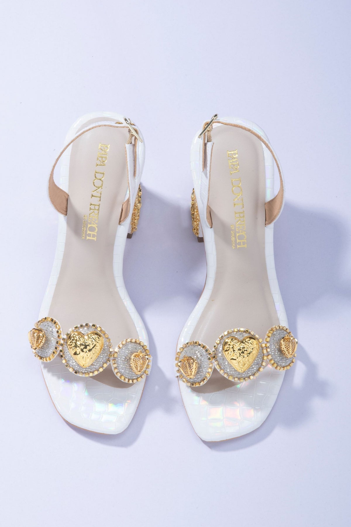 Le Macaron : French Vanilla White Block Heels