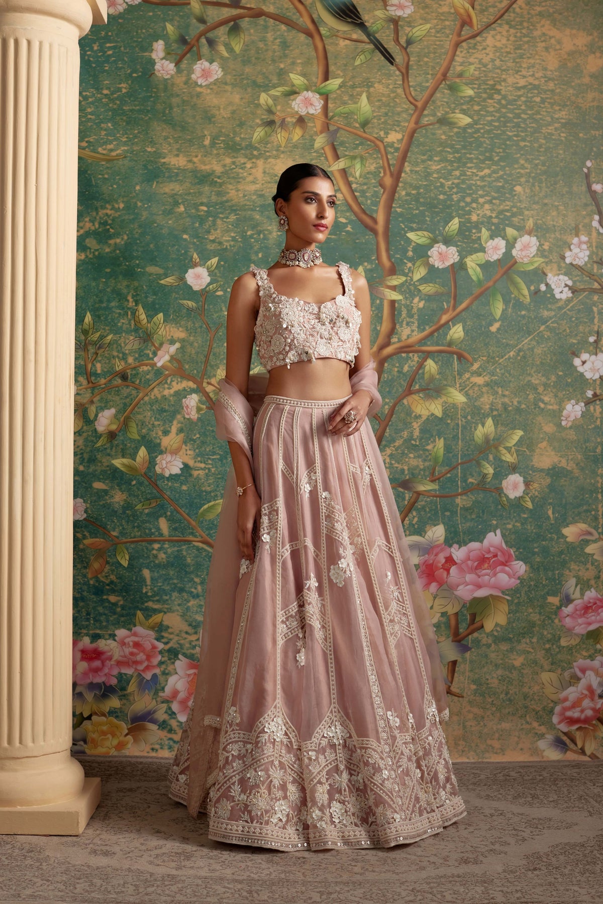 Grace Dusky Pink Lehenga Set