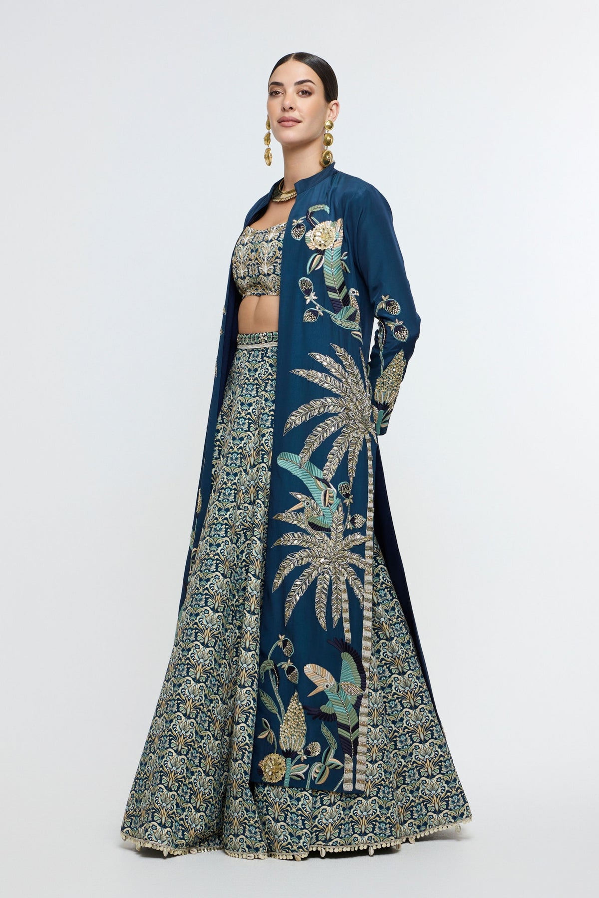 Neel Tropical Long Jacket Set