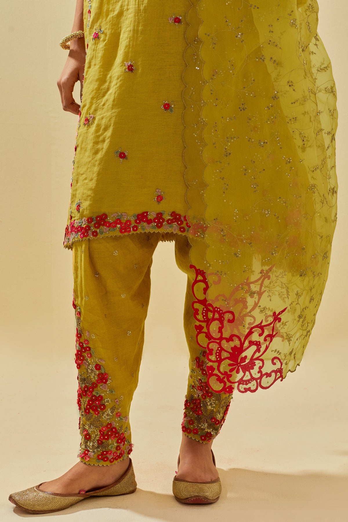 Yellow Short Kurta Set