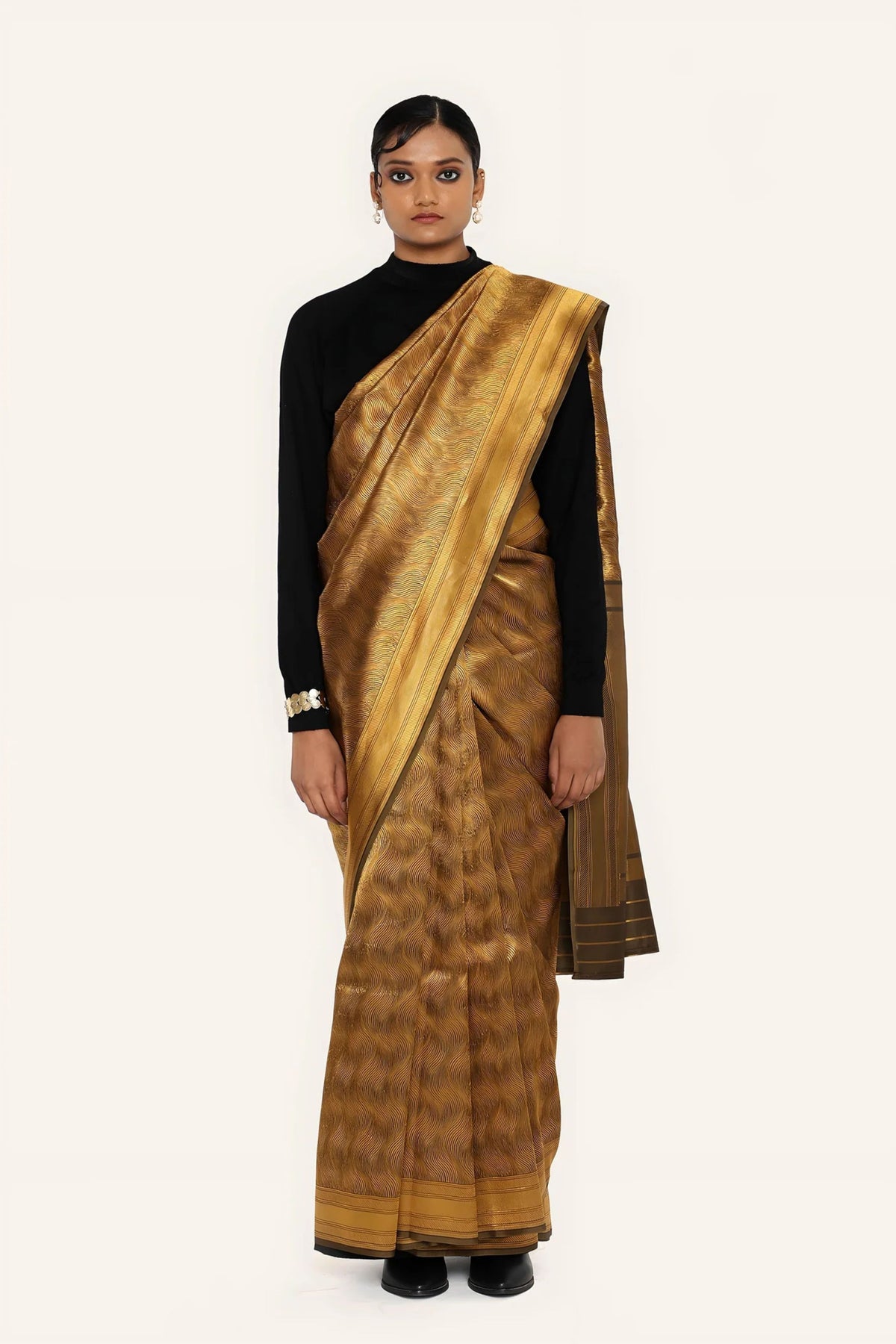 Black Gold Jari Metalic Sarees
