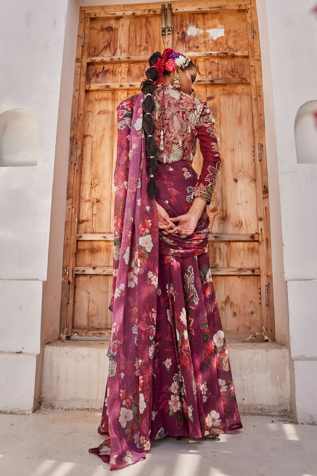 Zehra Draped Saree Set