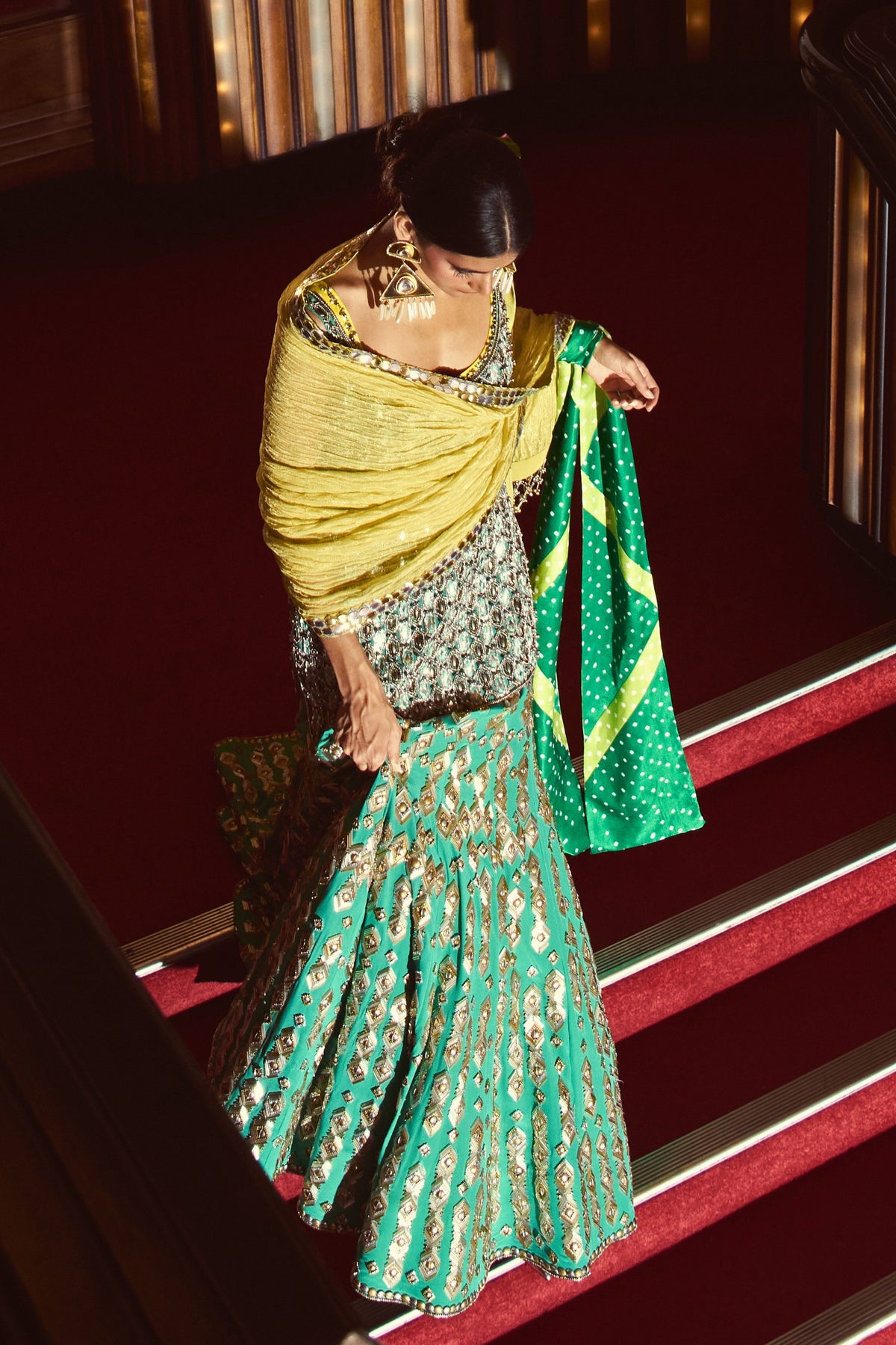 Mirror Talkies Turquoise Lehenga Set