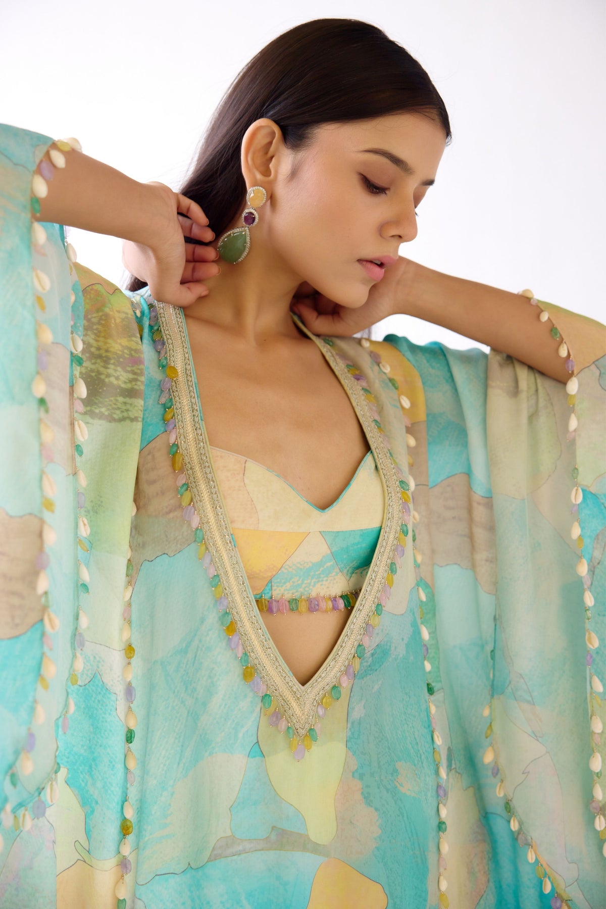 The Abstract Aqua Sharara Set