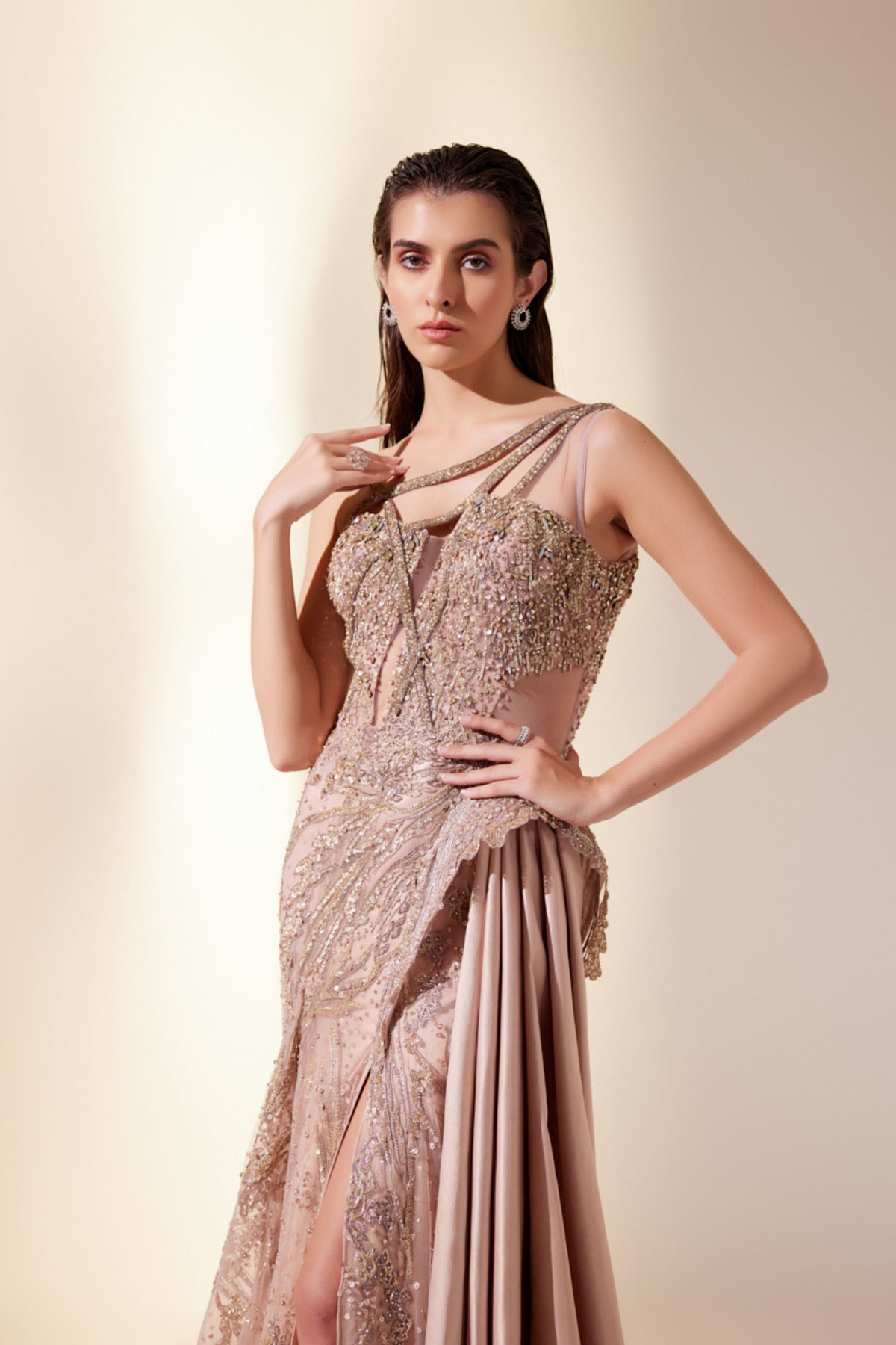 Luminescent Peach Gown