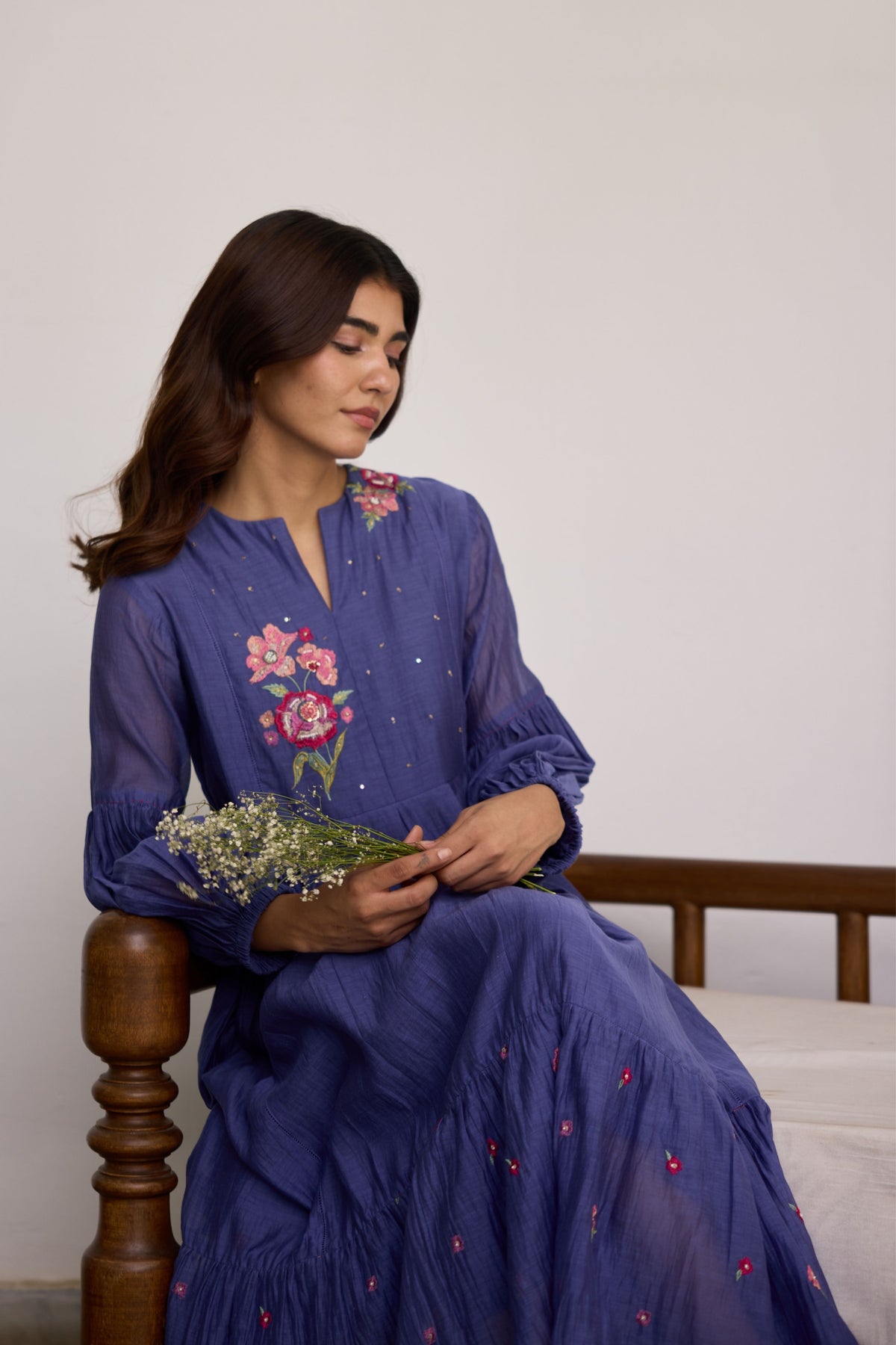 Blue Rosette Dress