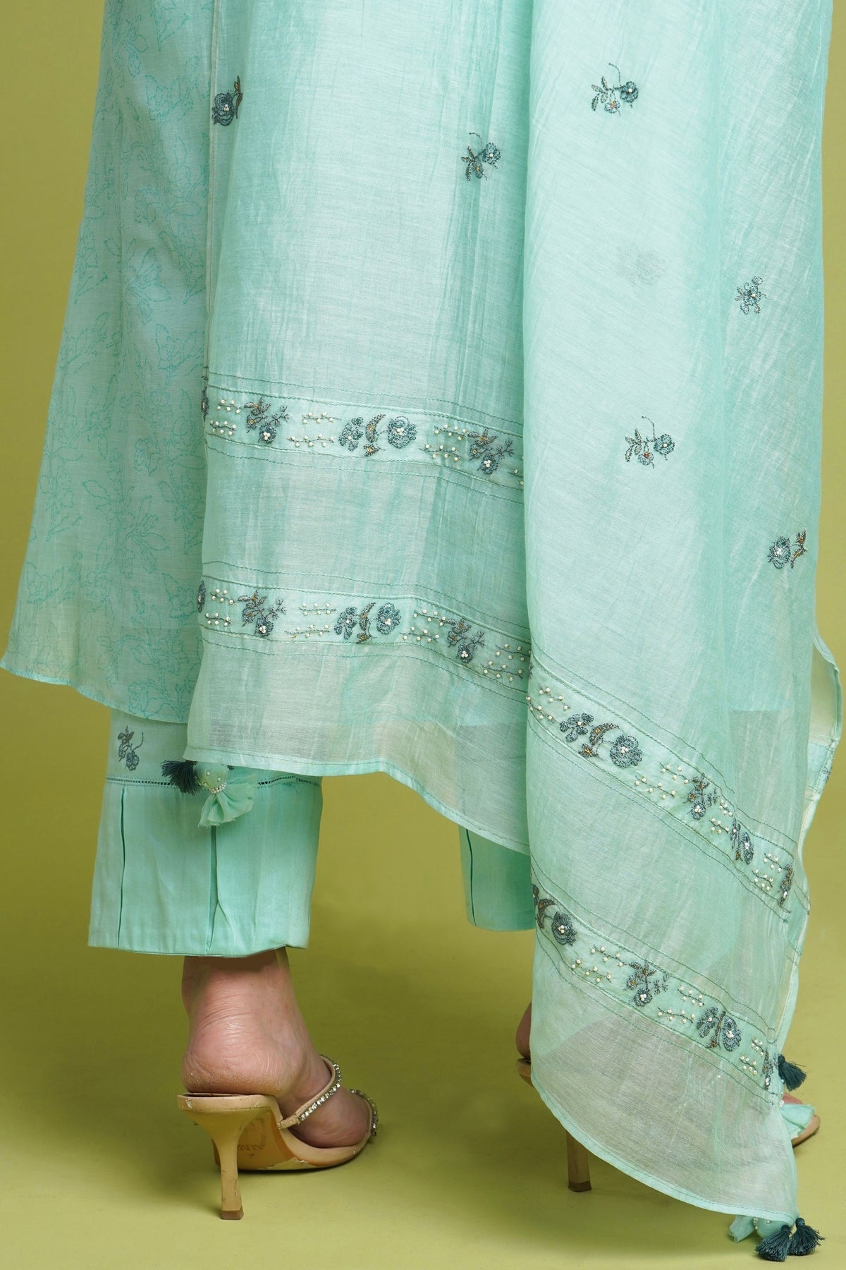 Firozi Block Printed Kurta Set