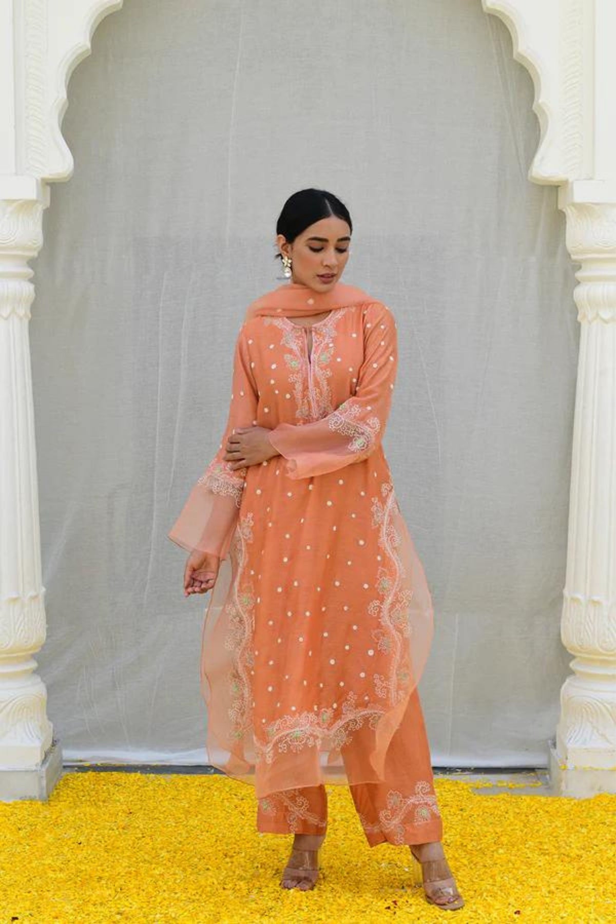 Peach Reef Long Kurta Set